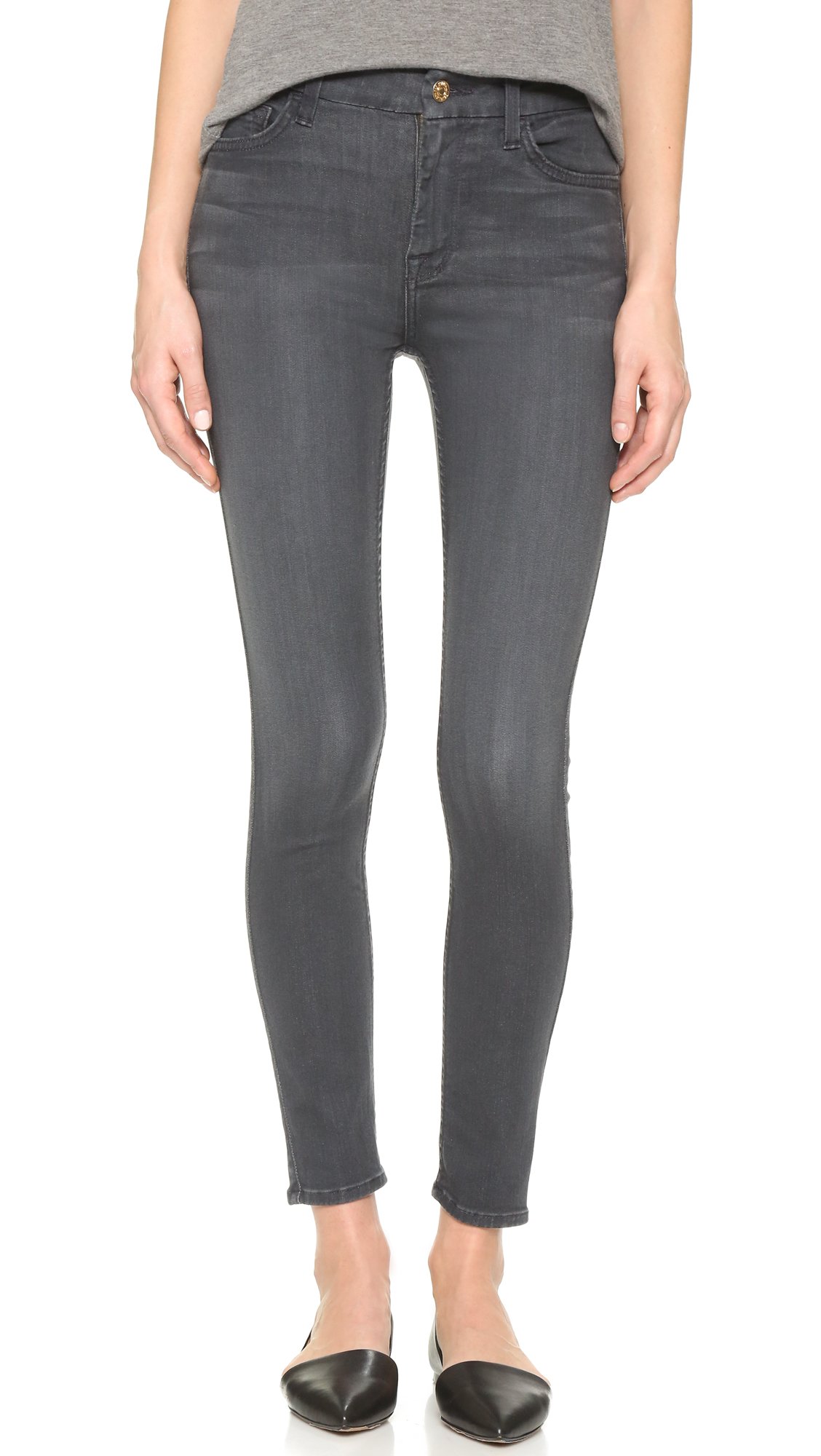7 For All Mankind Women's High Rise Skinny Fit Ankle Jeans - Slimming Stretch Denim Pants for Casual Wear & Night Out