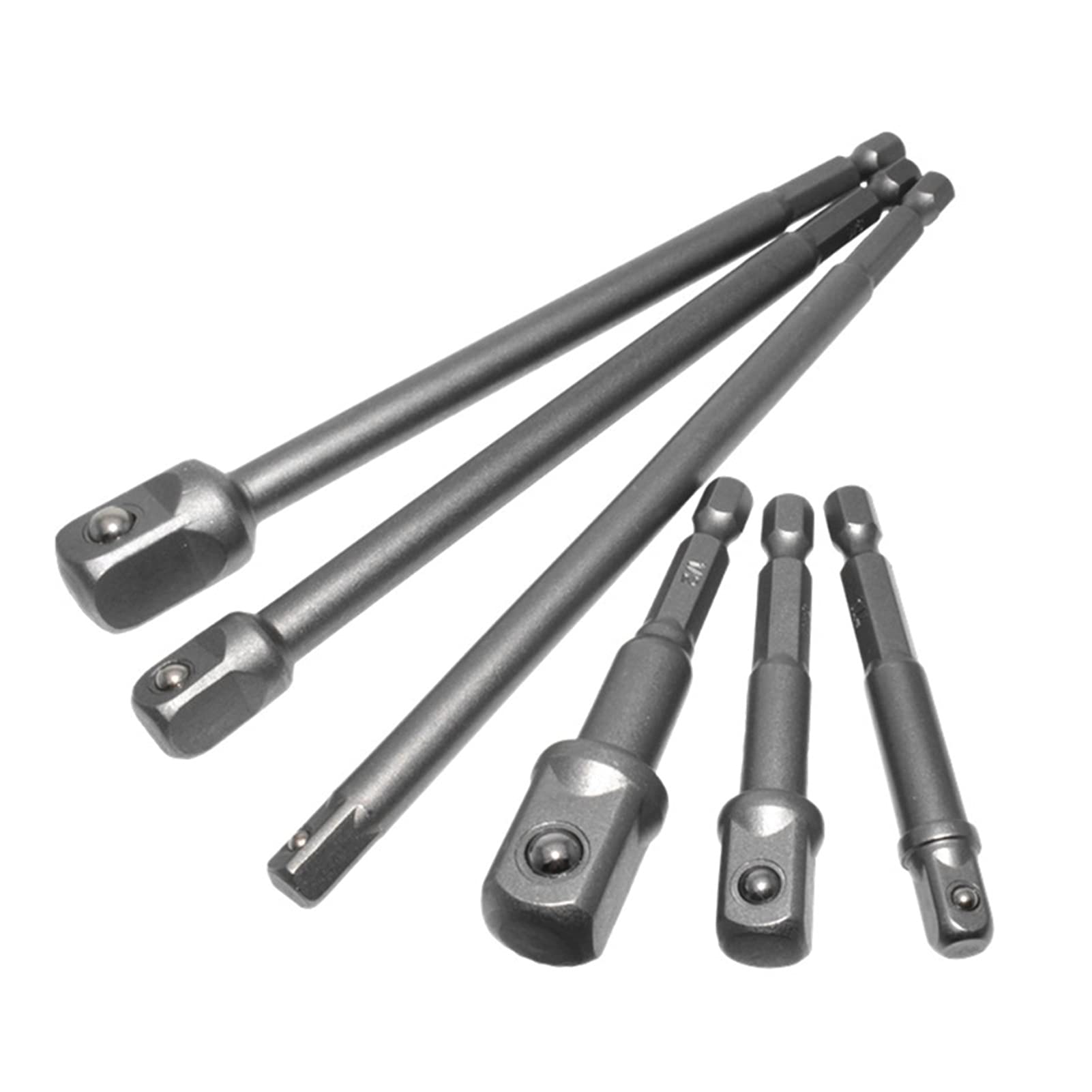 MGRAS 6-Piece Hex Shank Wrench Drive Power Extension Drill Bit Socket Adapter Set - 1/4