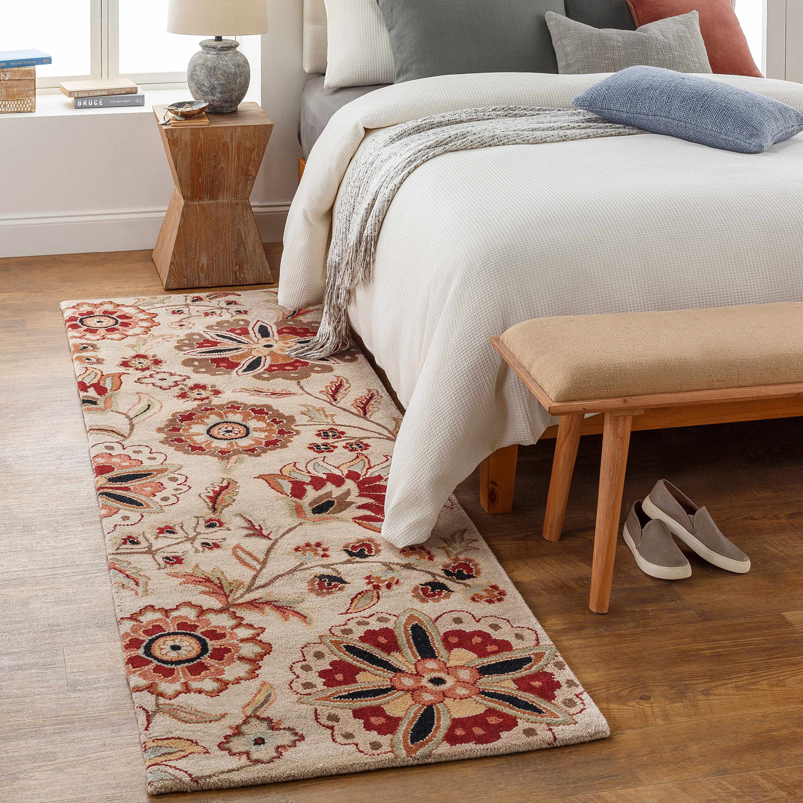 Premium Hauteloom Longford Wool Area Rug - 8' x 11' Transitional Design in Brown & Purple - Perfect for Living Room & Bedroom Decor - Soft & Durable Floor Covering for Cozy Home Atmosphere