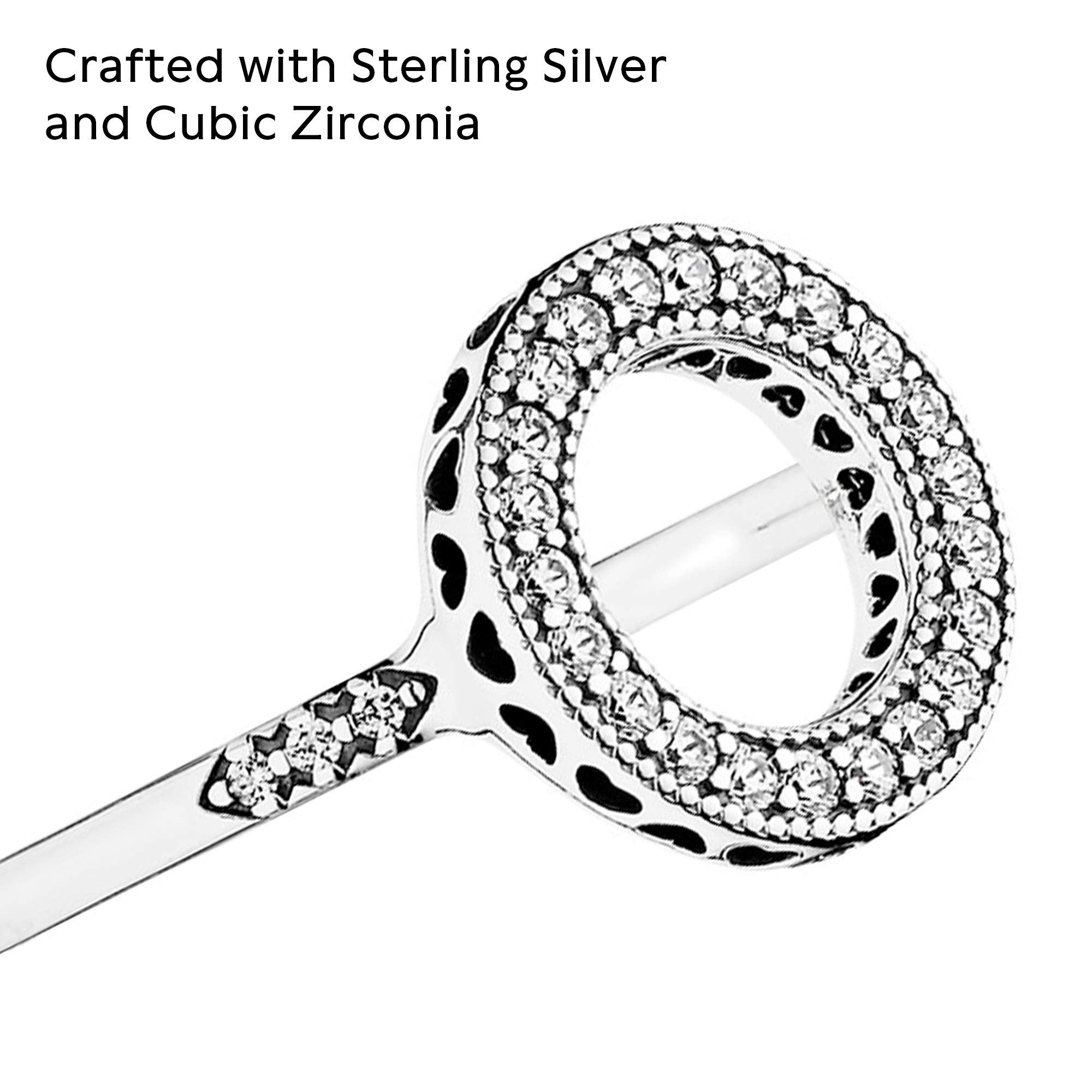 Pandora Hearts of Pandora Halo Cubic Zirconia Sterling Silver Ring for Women - Elegant Gift for Valentine's Day, Anniversary & Special Occasions