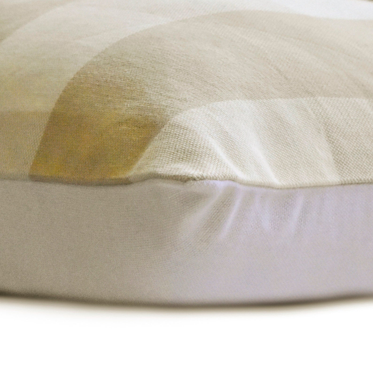 Beige Plaid Cotton Lumbar Pillow Cover - Soft Decorative Throw Pillow Case for Sofa, Bed, Couch - Home Decor Accent for Living Room, Bedroom