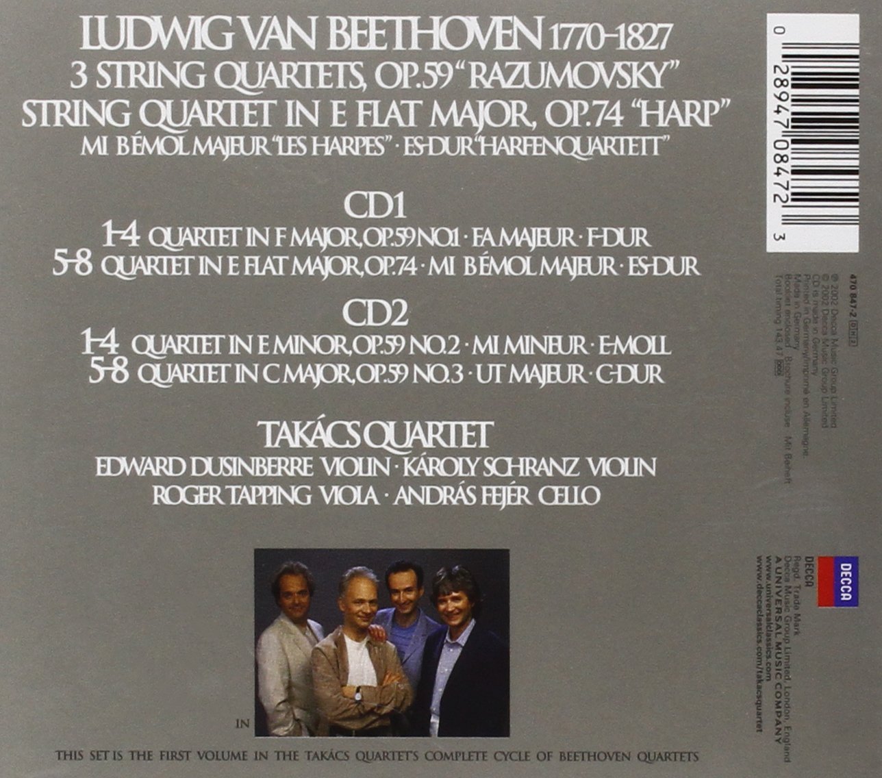 Beethoven String Quartets Complete Set - Classical Music CD Collection for Home, Office & Relaxation