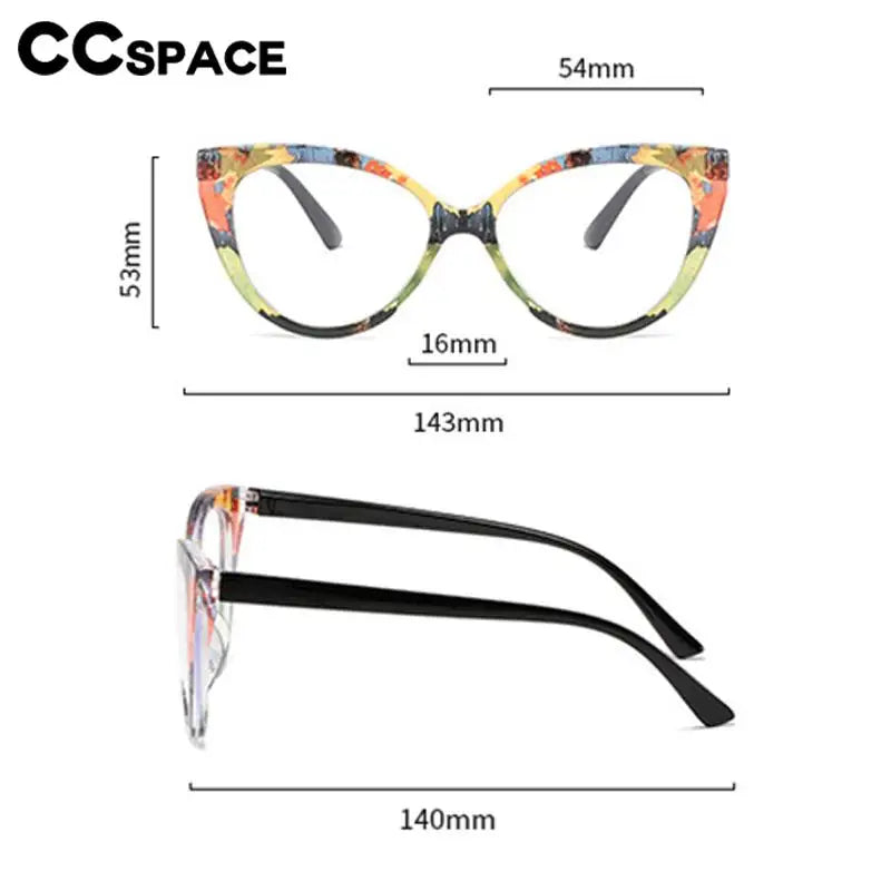 CCspace Women's Full Rim Cat Eye Titanium Reading Glasses R57566 - Lightweight & Durable Eyewear for Reading, Office Work & Fashion Accessories