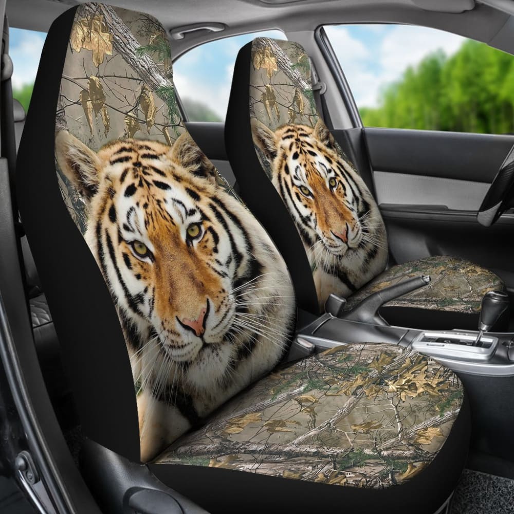 Premium Tiger Print Car Seat Covers - Universal Fit for Cars, Trucks & SUVs - Waterproof & Non-Slip Protection - Perfect for Family Road Trips, Daily Commutes & Pet Owners