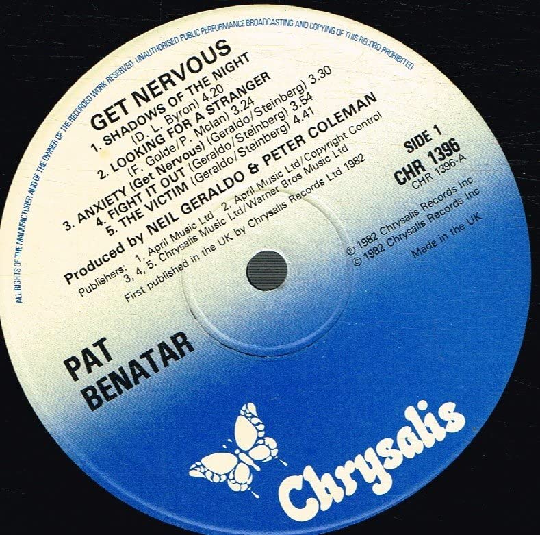 Pat Benatar Get Nervous 1982 Vinyl - Perfect for 80s Music Collectors