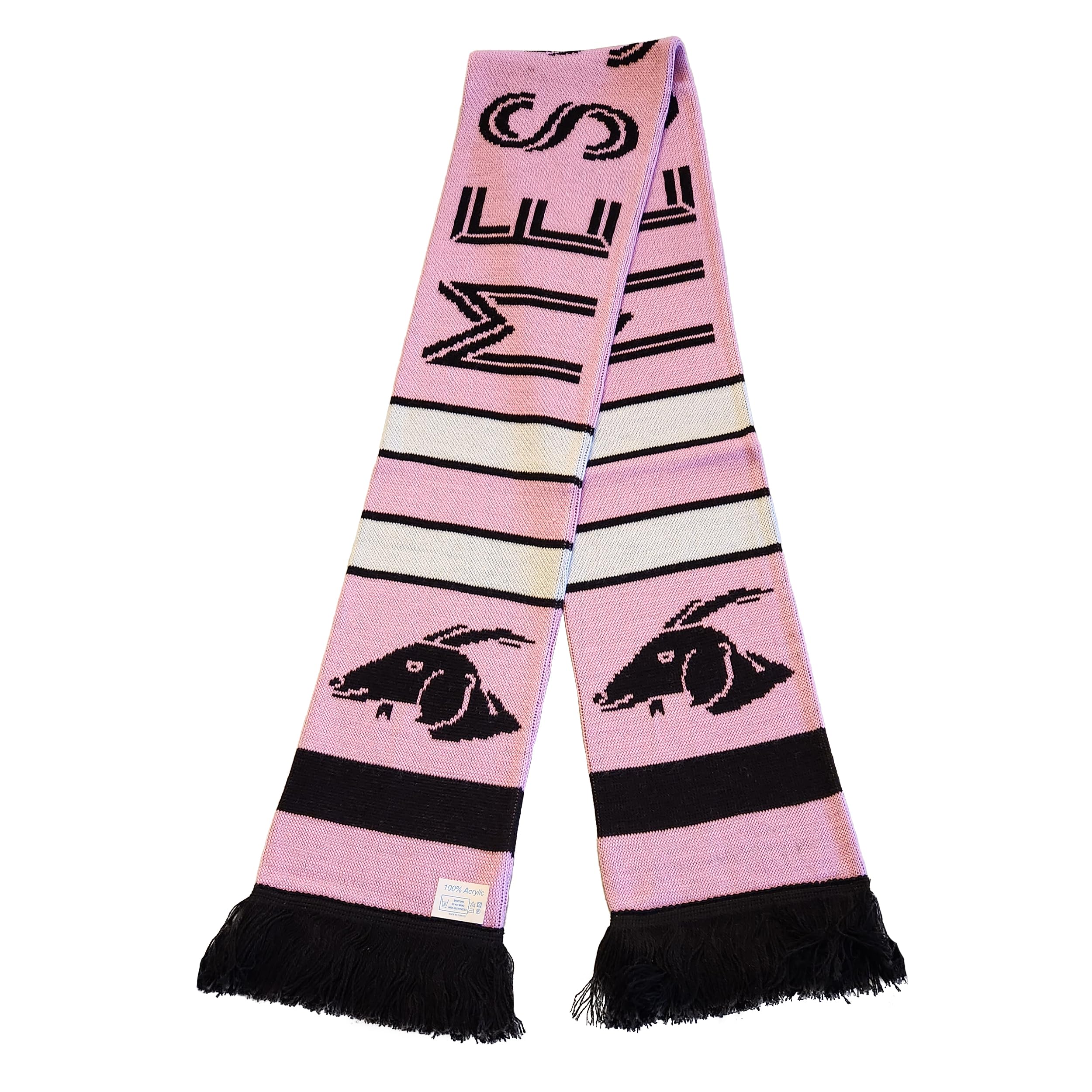 Lionel Messi Scarf - Official #10 GOAT Soccer Fan Scarf | Premium Acrylic Knit Pink Football Scarf | Perfect for Games, Cold Weather & Fan Collections