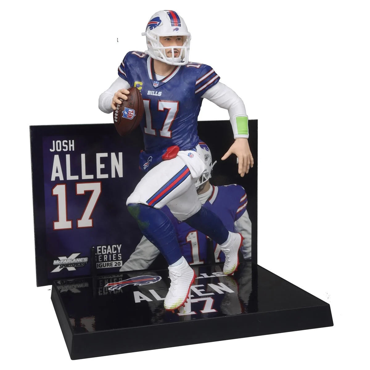 Josh Allen Buffalo Bills NFL Blue Jersey 2024 Posed Action Figure - Perfect for Game Day Decor, Sports Memorabilia Collection, and Football Fan Gifts