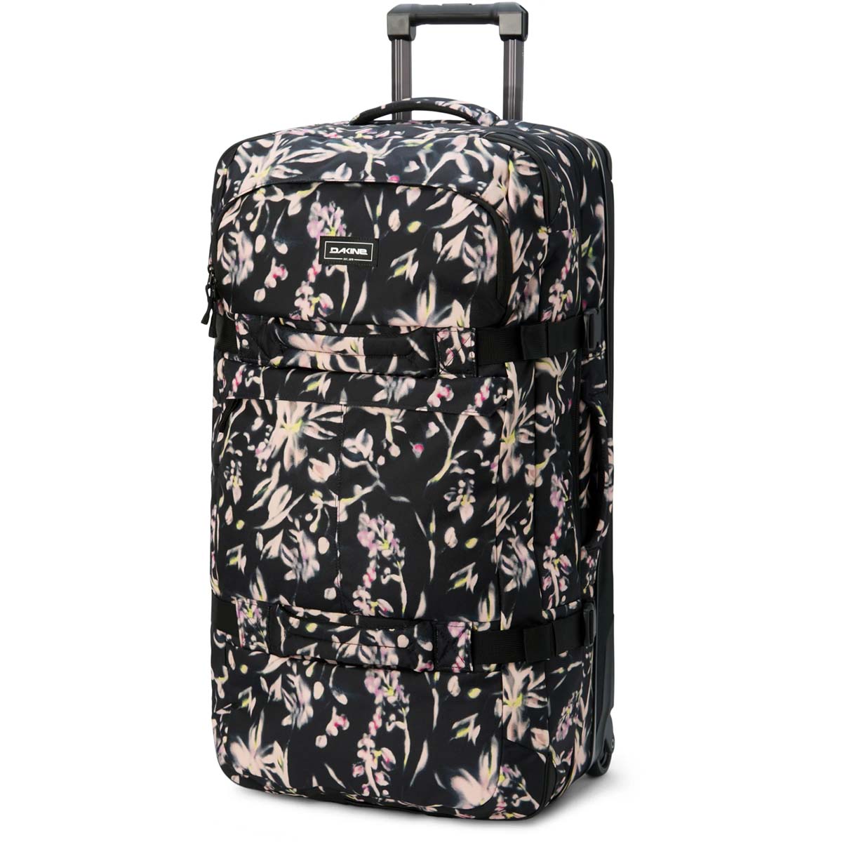 Dakine Split Roller Bag 110L Travel Luggage - Midnight Blooms Design | Spacious Wheeled Duffel for Air Travel, Camping & Sports Gear Storage