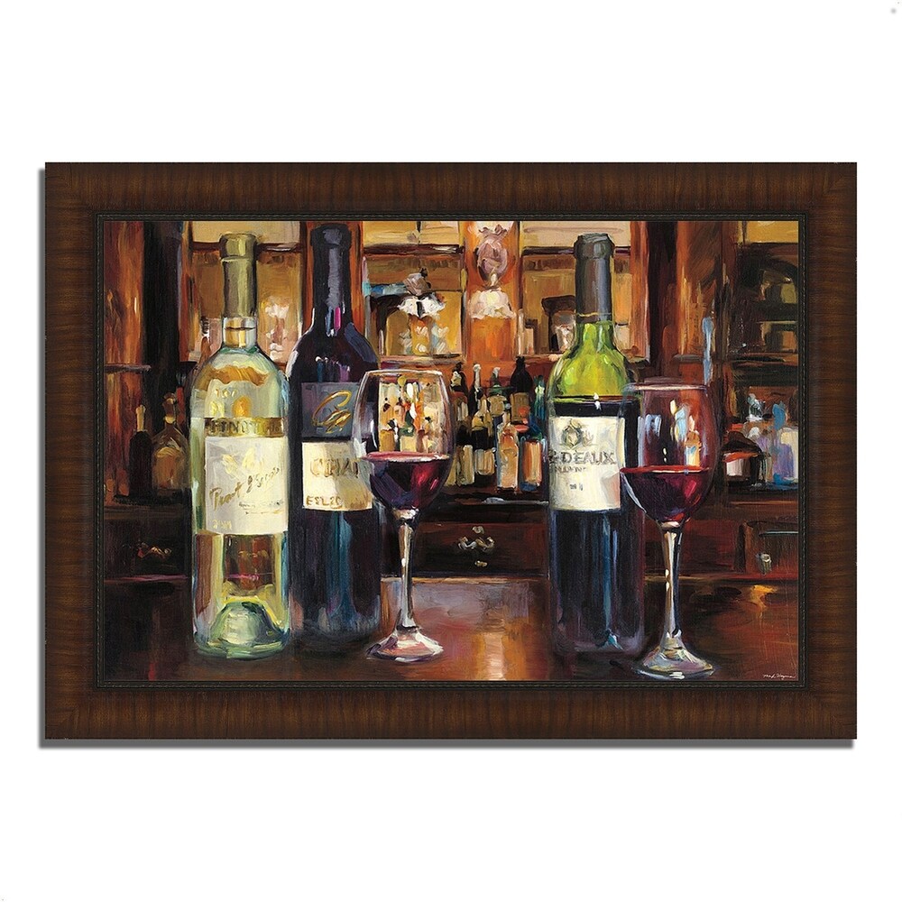 Framed Wine Painting Print by Marilyn Hageman - Elegant Wall Art Decor for Dining Room, Kitchen & Wine Cellar