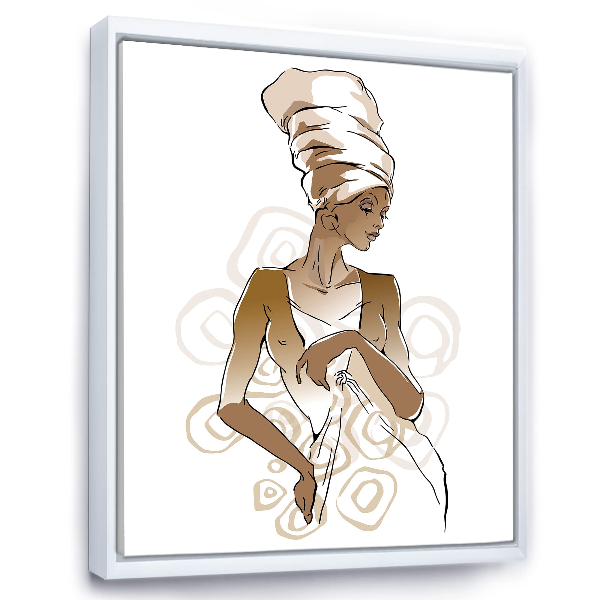 African American Woman Portrait Canvas Wall Art - Modern Framed Home Decor for Living Room, Bedroom & Office | Black Art Prints for Wall Decor