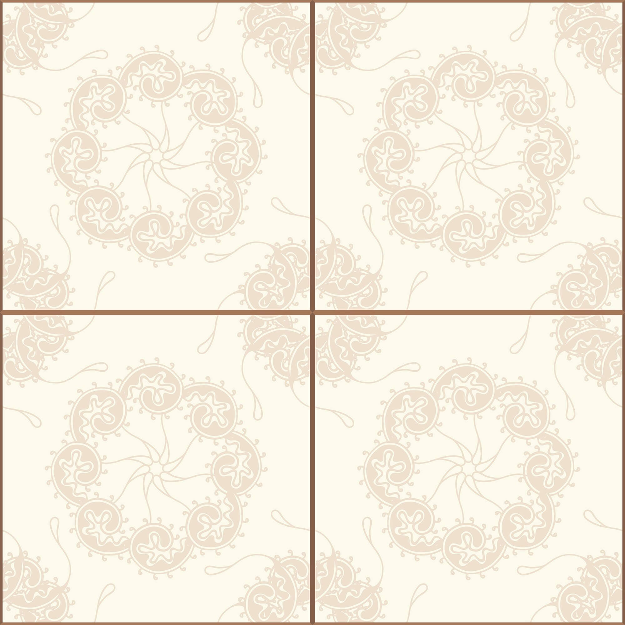 Champagne Medallion Tile Adhesive Peel and Stick Removable Wallpaper - Self-Adhesive Decorative Wall Covering for Kitchen, Bathroom & Home Decor