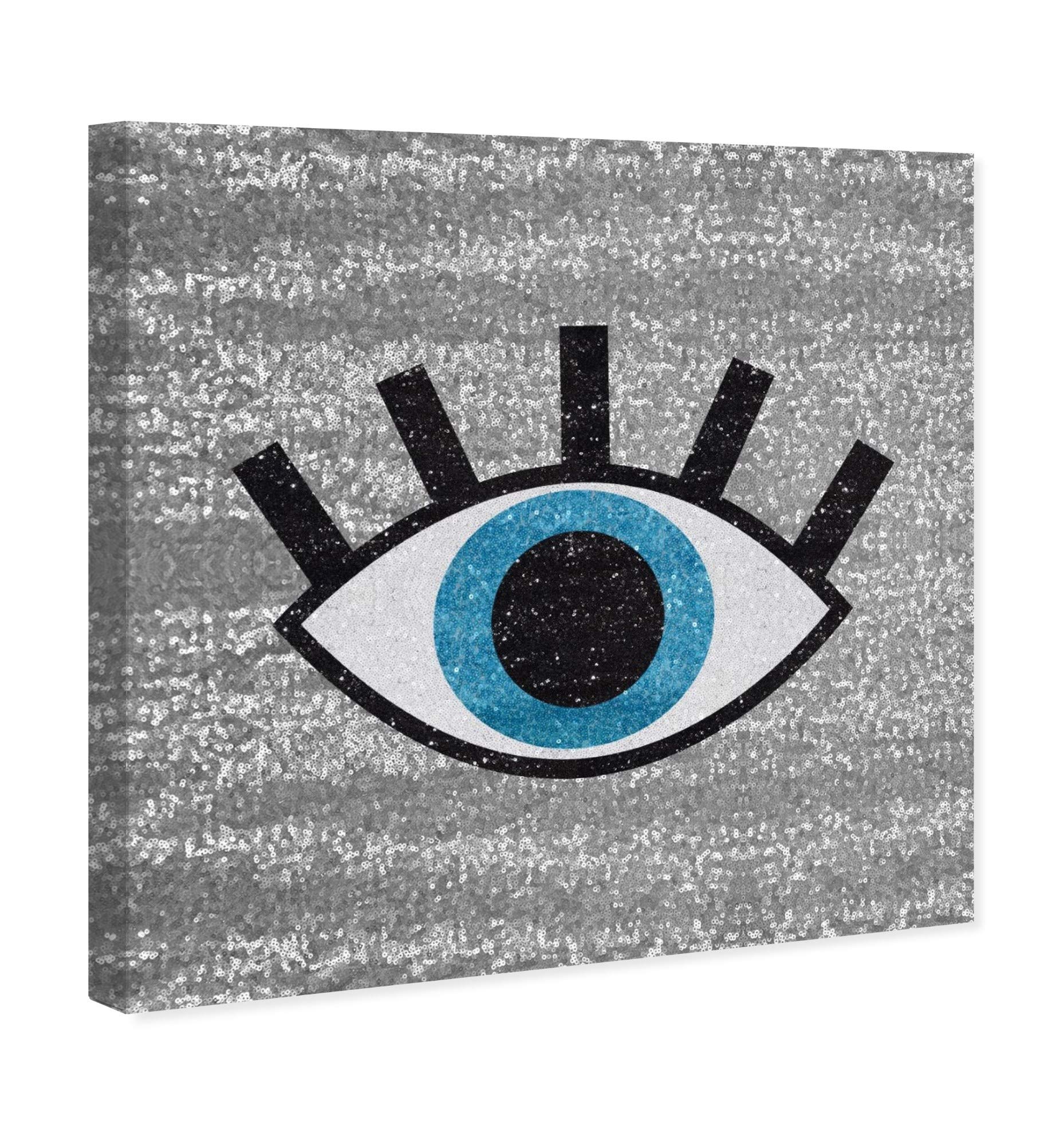 Evil Eye Sequin Wall Art Canvas Print - 20