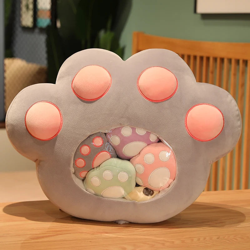 50x40 Cute Kawaii Cat Paw Plush Toy with 5 Mini Paws - Soft Stuffed Animal Pillow for Kids, Girls Gift - Perfect for Sofa Decor, Bedroom Cuddling & Stress Relief