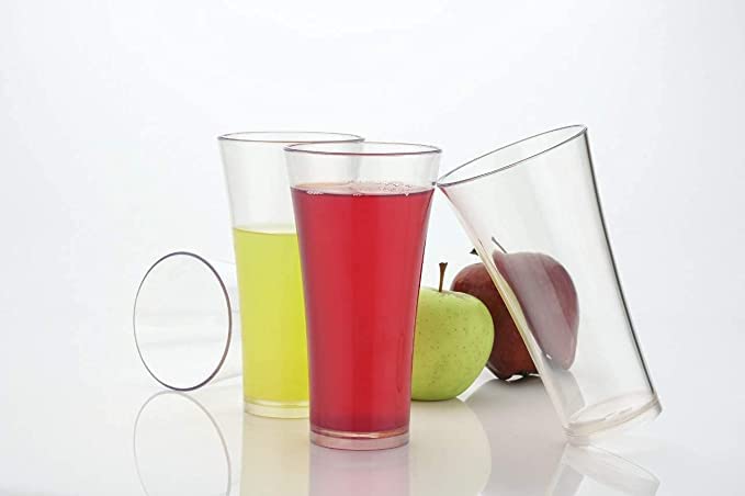 6-Pack Unbreakable Plastic Wine Glasses - 300ml Clear Stylish Cups for Juice, Soda & Cocktails - Perfect for Parties, Picnics & Home Entertaining