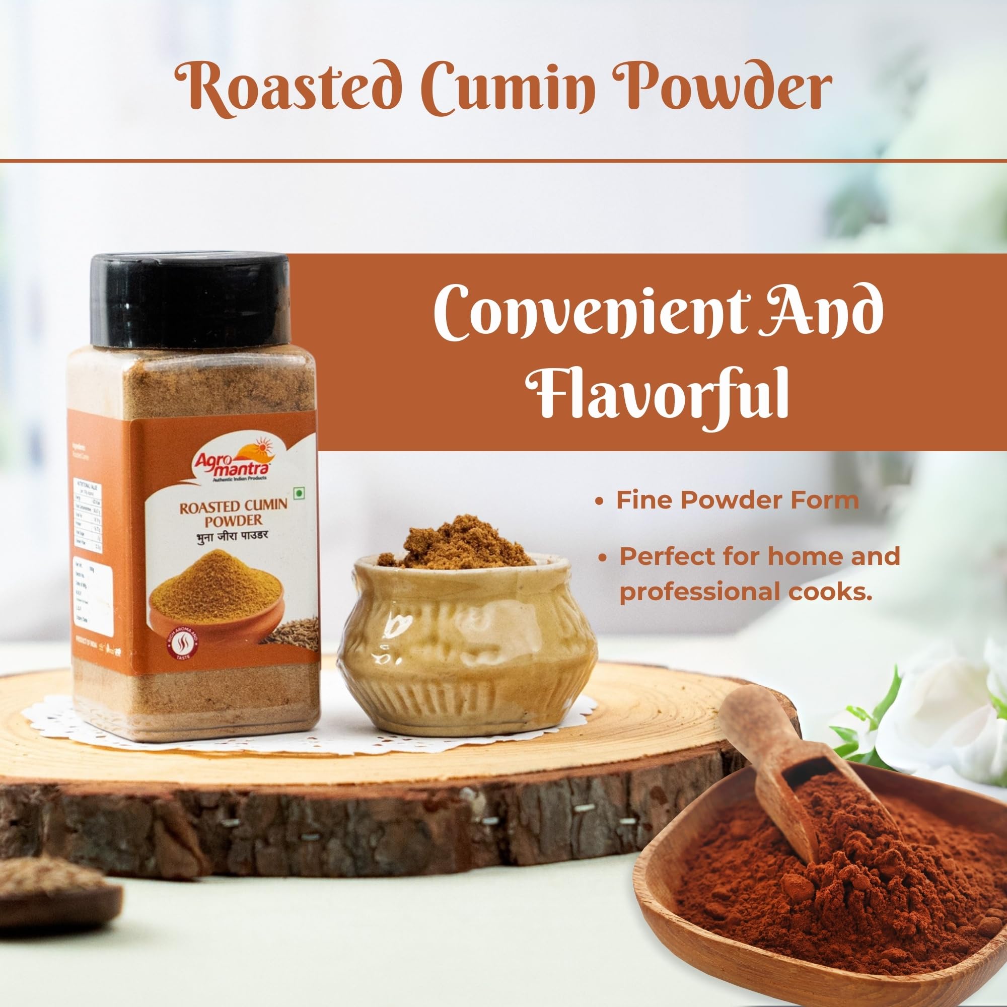 Premium Roasted Cumin Powder 100g | Authentic Indian Jeera Spice | Sourced from Gujarat | Aromatic & Smoky Flavor | USDA Organic | Gluten-Free | Perfect for Curries, Dals, Stir-Fries & BBQ | Great for Indian Cooking, Meal Prep & Spice Blends