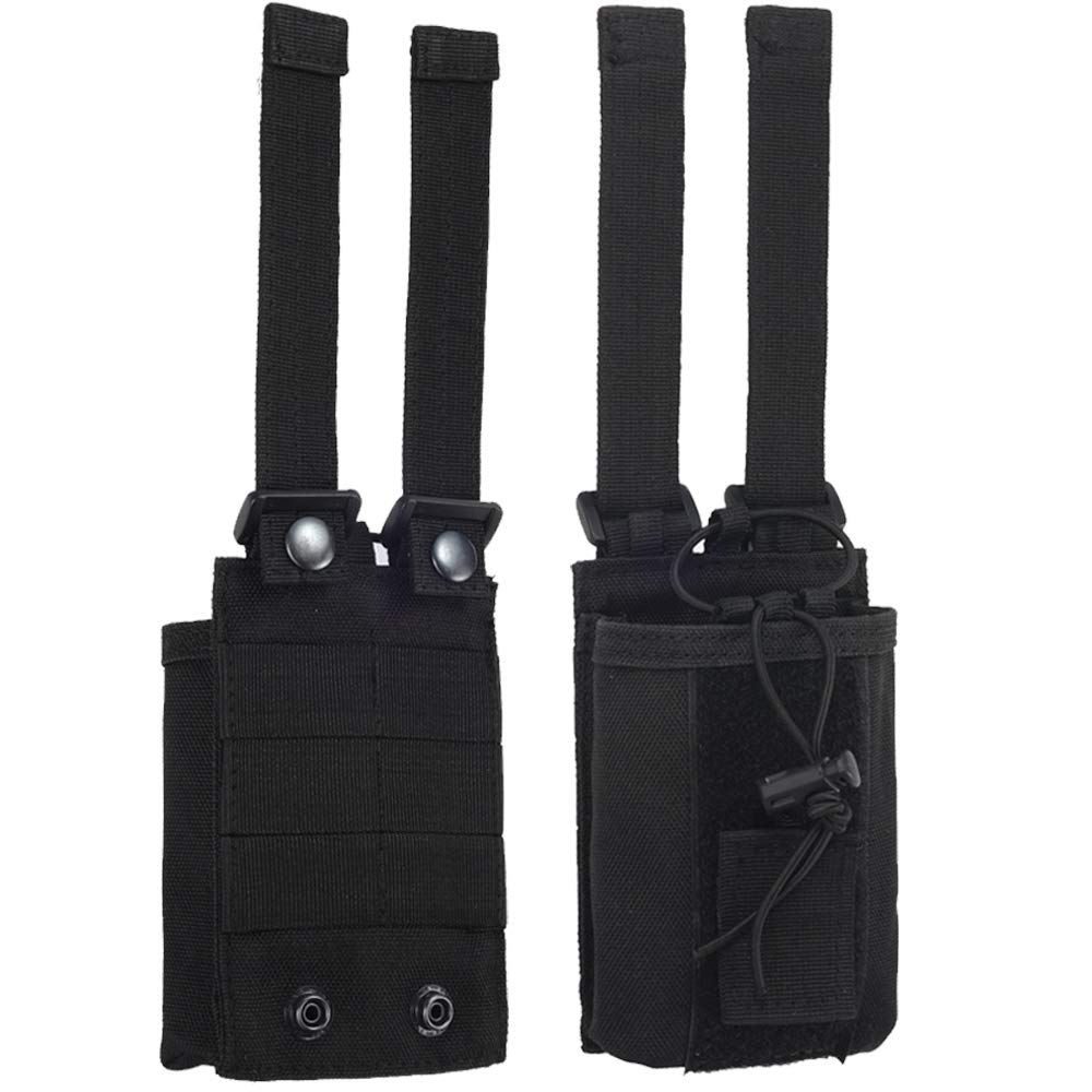 1000D Tactical Molle Adjustable Two-Way Radio Pouch Holder Bag for Walkie Talkies - Durable Military-Grade Case for Outdoor, Hiking, Security & Emergency Communication