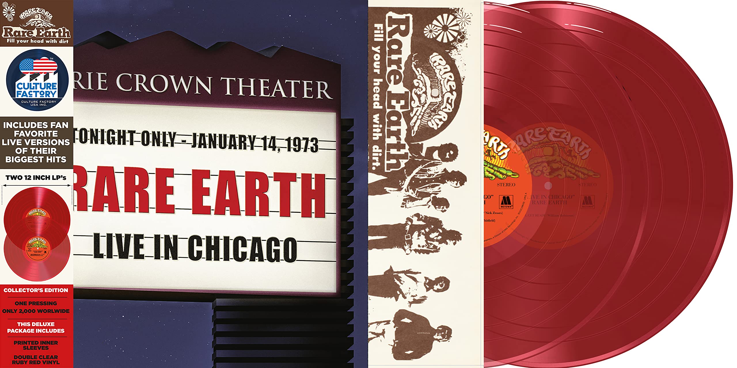 Live in Chicago - Red Translucent Vinyl Record | Limited Edition Collectible for Music Lovers & DJs | Perfect for Home Listening, Gifts & Vinyl Collections