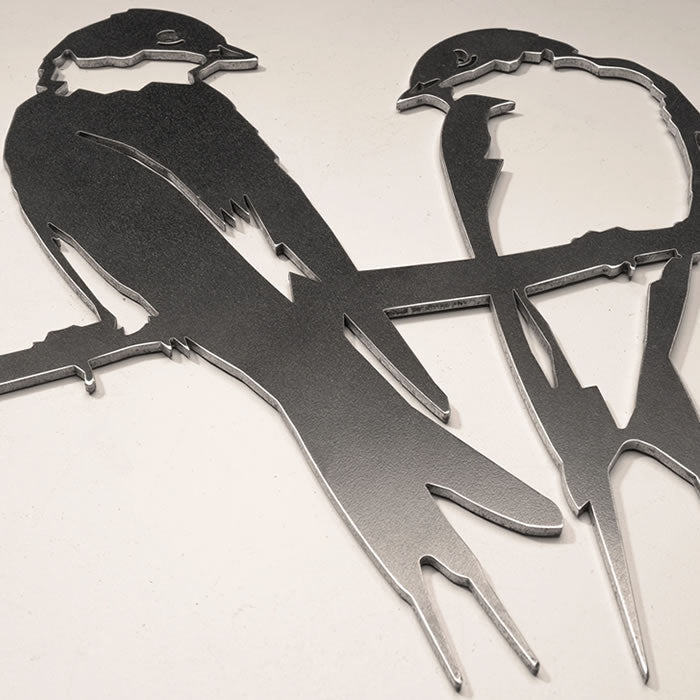 Pair of Swallows Wall Art - Handcrafted Metal Bird Decor for Home & Garden - Perfect for Living Room, Bedroom, or Outdoor Spaces
