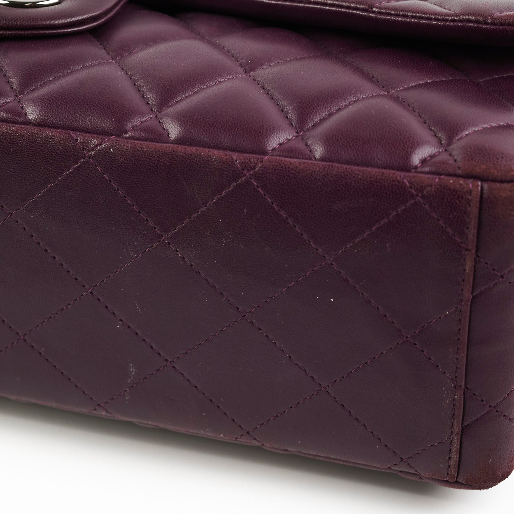 Authentic Chanel Maxi Lambskin Jumbo Flap Bag in Dark Purple - Luxury Designer Handbag for Women, Perfect for Evening Events & Special Occasions