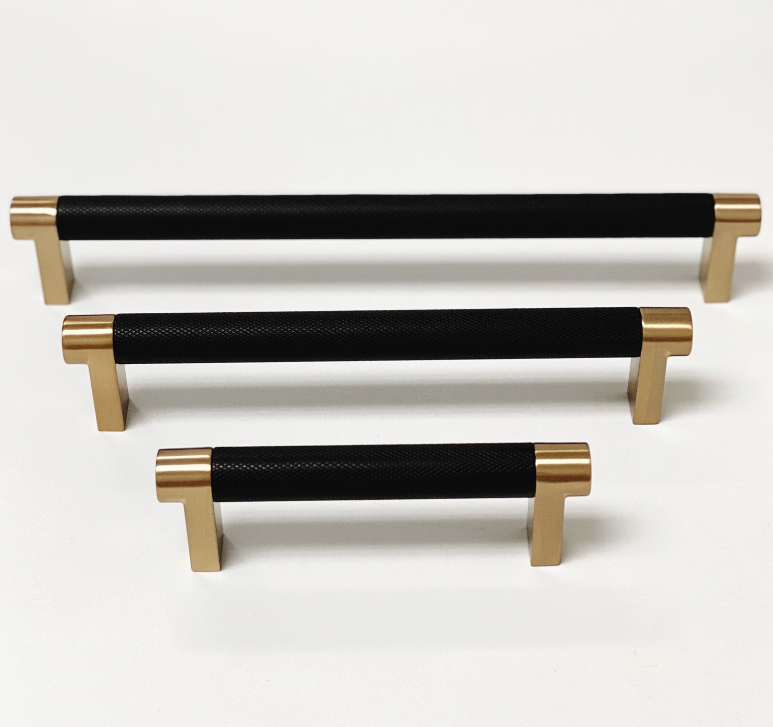 Knurled Champagne Bronze and Black Dual Finish Cabinet Knobs and Pulls - Elegant Hardware for Kitchen, Bathroom, and Furniture Upgrades