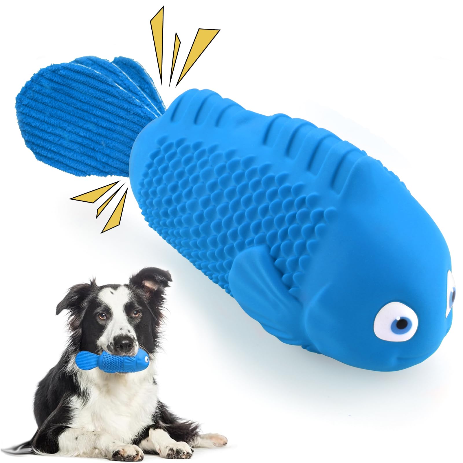 WinTour Durable Indestructible Dog Chew Toys for Aggressive Chewers - Squeaky Bacon-Flavored Tough Toys for Medium & Large Breed Dogs - Perfect for Teething, Boredom Relief & Playtime