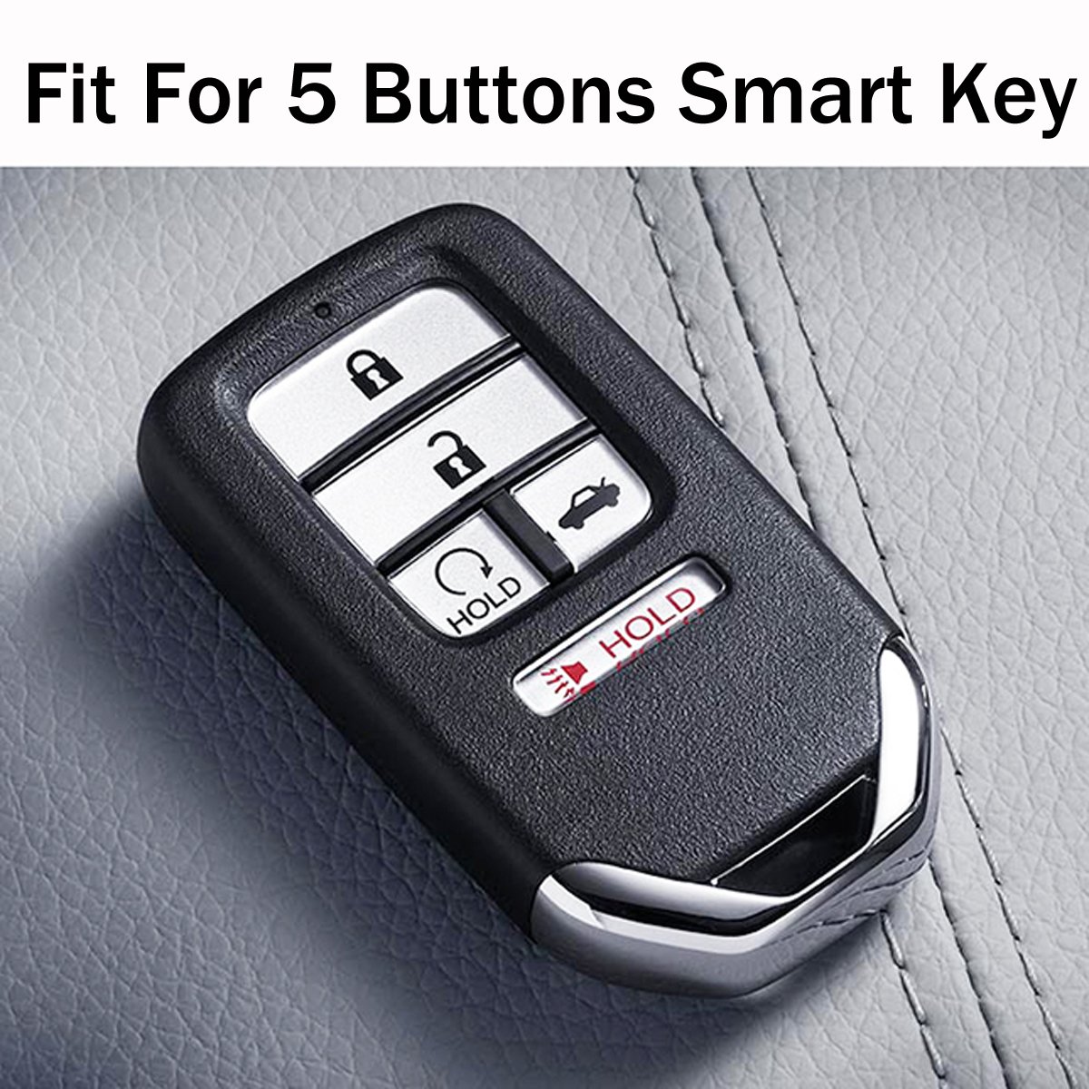 2PCS Premium Leather Key Fob Cover Protector for 2017-2021 Honda Accord, Civic, CR-V, Pilot EX-L Touring (A2C81642600) - Durable Anti-Scratch Remote Key Case for Daily Protection & Car Key Organization