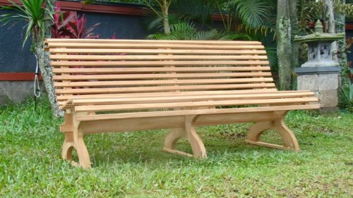Premium Teak Wood Outdoor Garden Bench - 6ft Weather-Resistant Patio Furniture for Backyard, Poolside & Garden Decor (Natural Wood Finish)