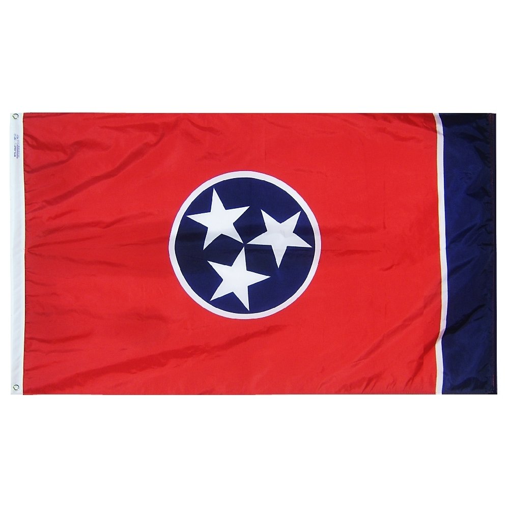 6 ft. x 10 ft. Nylon Tennessee State Flag - Durable, Fade-Resistant Outdoor & Indoor Use for Parades, Schools, Government Buildings