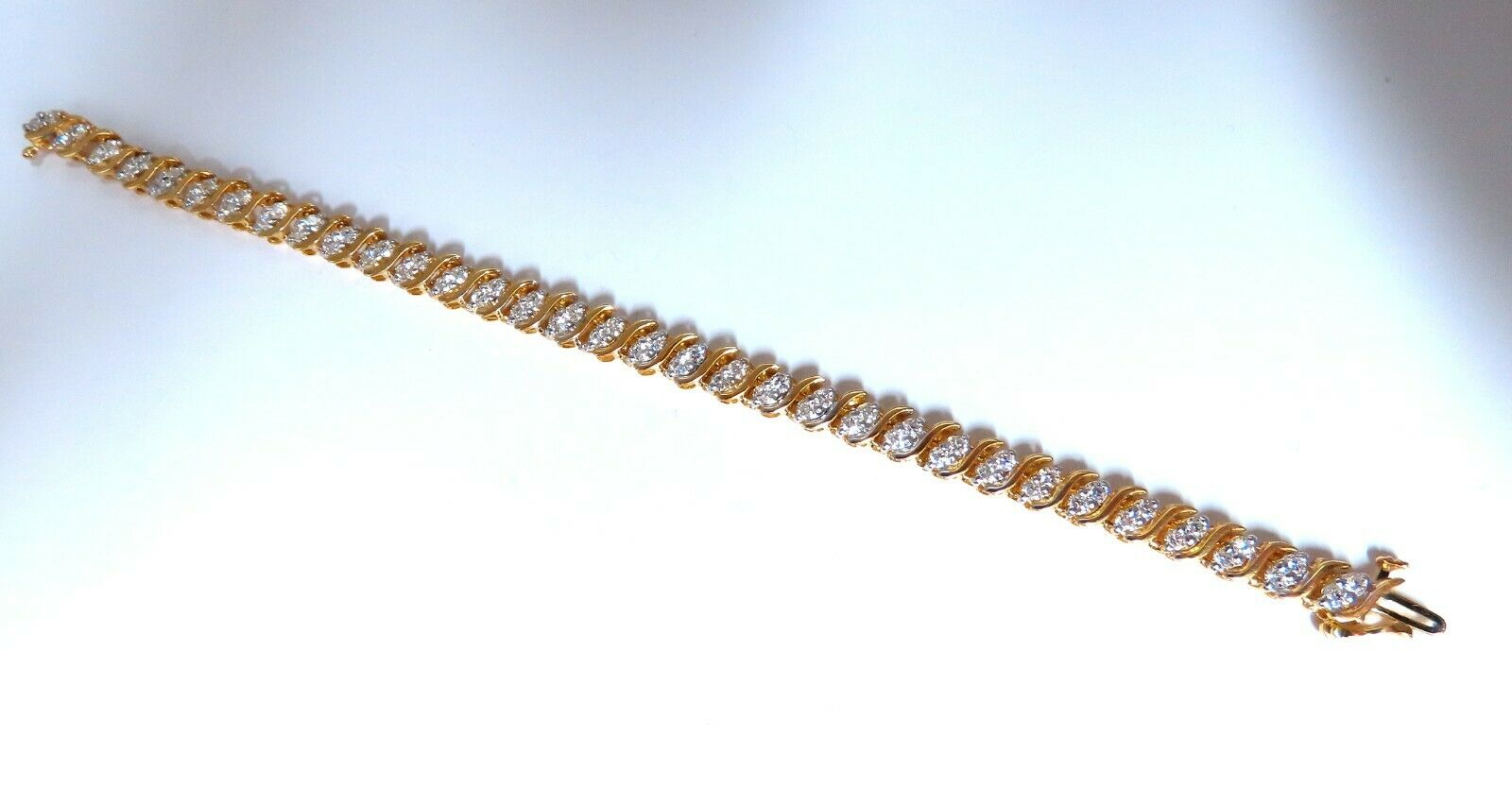 3.00 Carat Natural Diamond S-Link Tennis Bracelet in 14K Gold - Perfect for Weddings, Anniversaries & Special Occasions