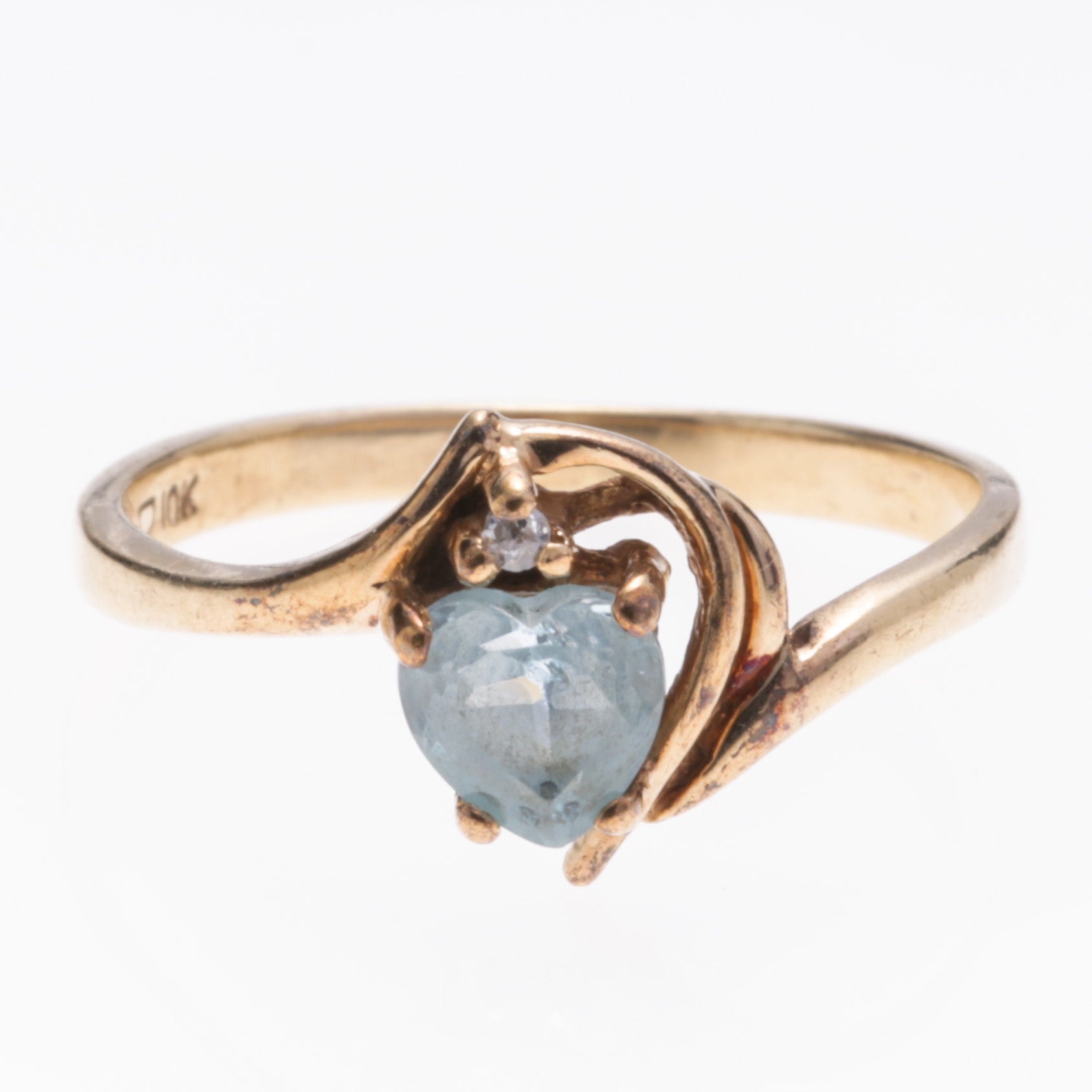10K Yellow Gold Blue Topaz and Diamond Ring - 0.62ct Natural Topaz & 0.005ct Diamond, Size 5.75 | Elegant Birthstone Jewelry for Women, Perfect for Anniversary, Engagement & Special Occasion Gifts