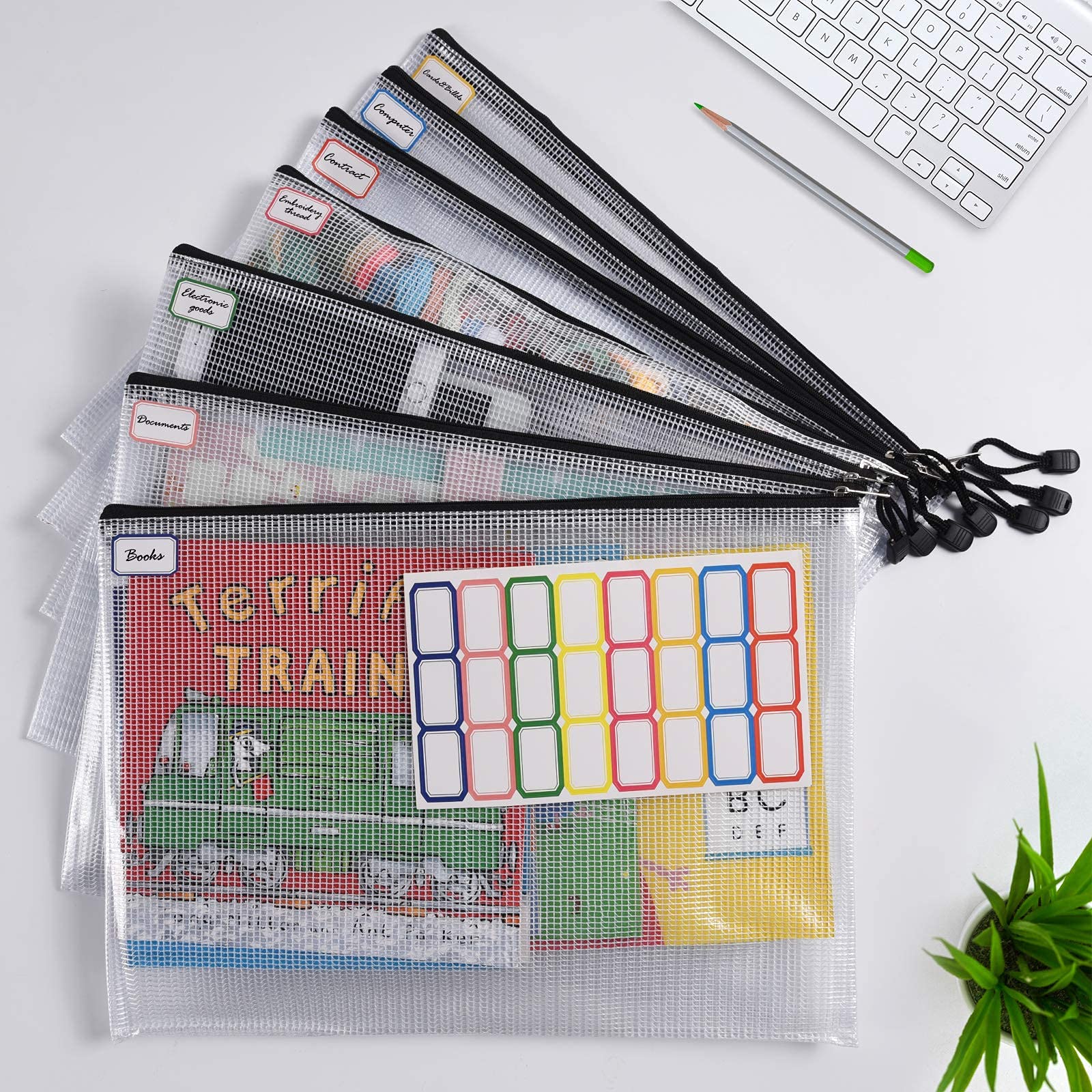 B4/B5 Size Plastic Mesh Zip File Bags - Waterproof & Tear-Resistant Document Organizer with Zipper Pouch for School, Office, Home & Travel Storage | Perfect for Organizing Papers, Receipts, and Important Documents