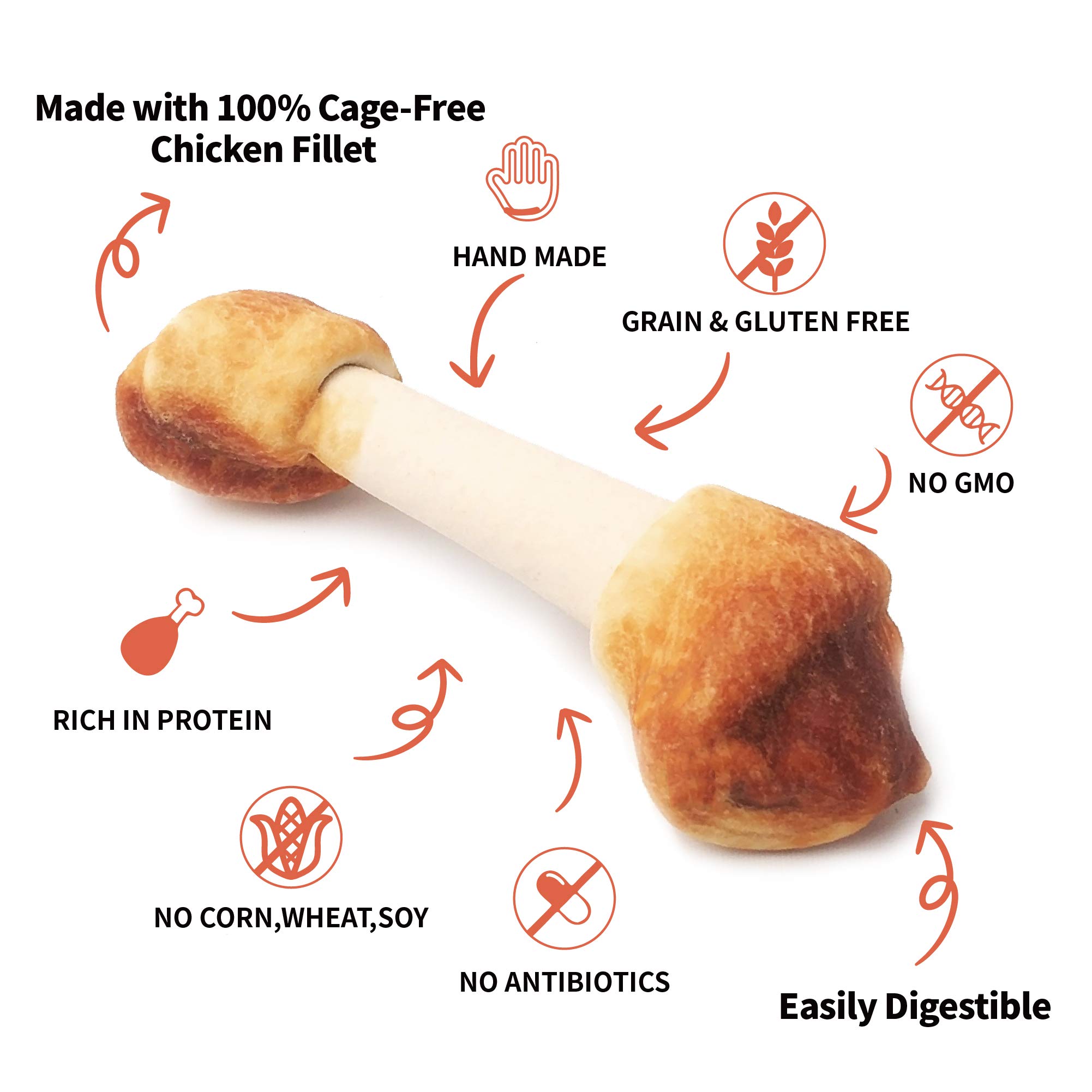 Premium Natural Dog Chew Bones for Small Dogs - Grain Free, Rawhide Free, Limited Ingredient, Healthy Dental Treats (18pcs/Pack x 2) - Perfect for Teething Puppies & Training Rewards