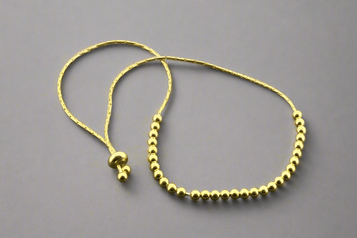 22K Gold Over Silver Multi-Round Bead Bracelet - Elegant Stackable Jewelry for Women, Perfect for Everyday Wear & Special Occasions