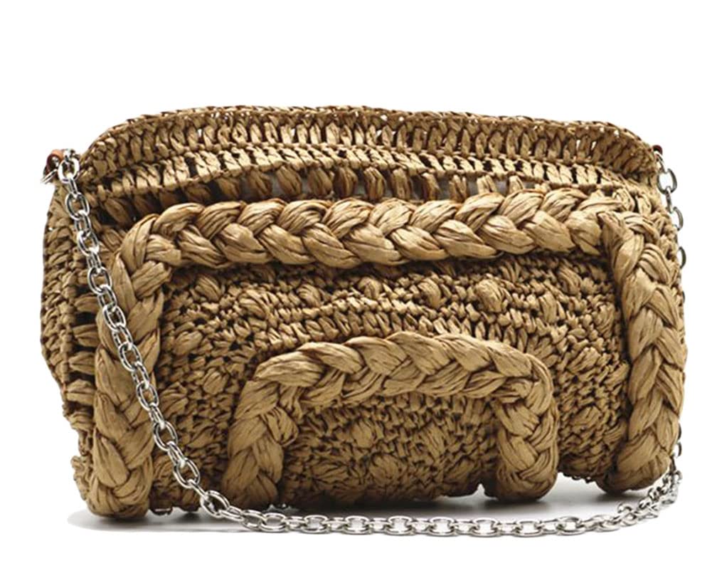 Women's Straw Crossbody Bag - Woven Clutch Purse for Summer & Beach - Perfect for Vacation, Travel, and Outdoor Events