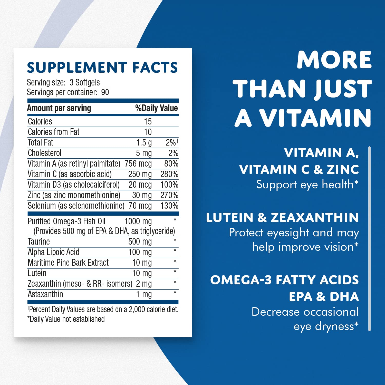 OS2 Ocular Support Solution - 270 Count Eye Vitamins with AREDS2, Vitamin A, C, Zinc, Omega-3, Lutein & Zeaxanthin | Supports Macular Health, Dry Eye Relief & Night Vision | Daily Vision Supplement for Adults & Seniors | Perfect for Computer Users & Night Drivers