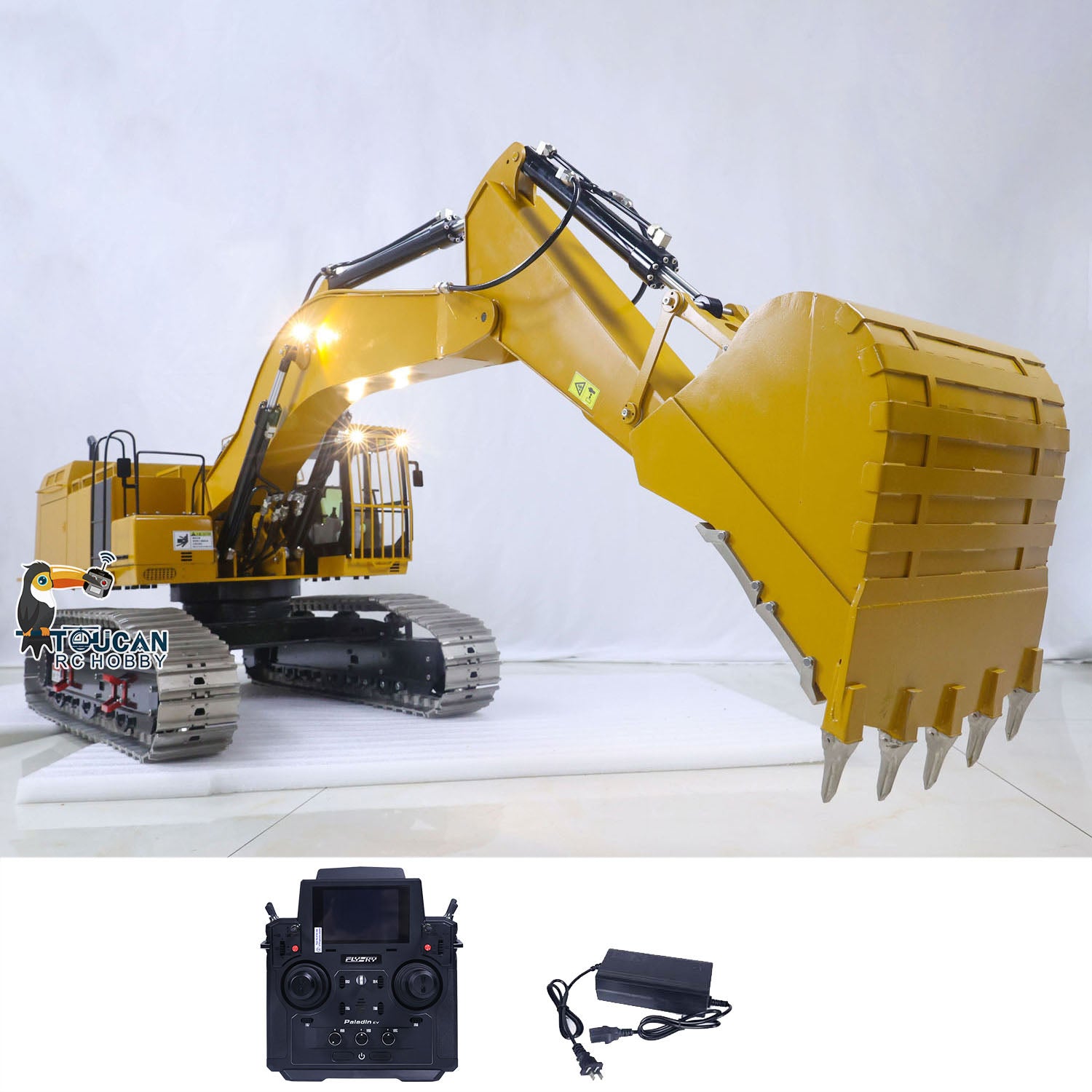 240KG Heavy Duty 1/8 Scale RC Hydraulic Excavator - 390F Metal Construction Vehicle with Remote Control, ESC, Servo & Light/Sound System (Ready-to-Run) - Perfect for Construction Simulation, Outdoor Play & Professional RC Enthusiasts