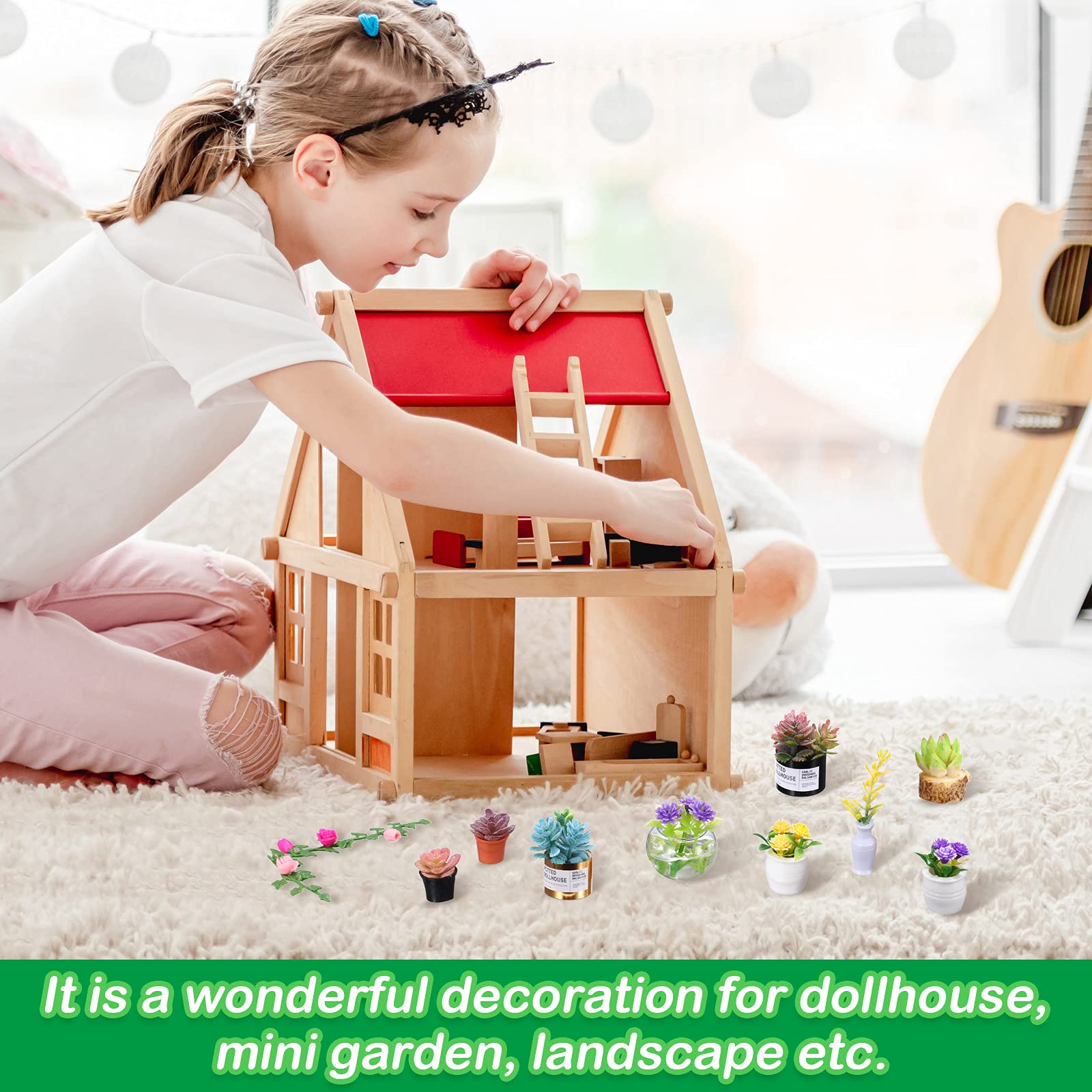 26-Piece Miniature Dollhouse Plants - Tiny Fake Bonsai & Potted Flower Models - Vibrant Mini Greenery Decor for Dollhouse, DIY Scenes & Model Train Sets - Perfect for Kids Room Decor, Birthday Gifts & Creative Play