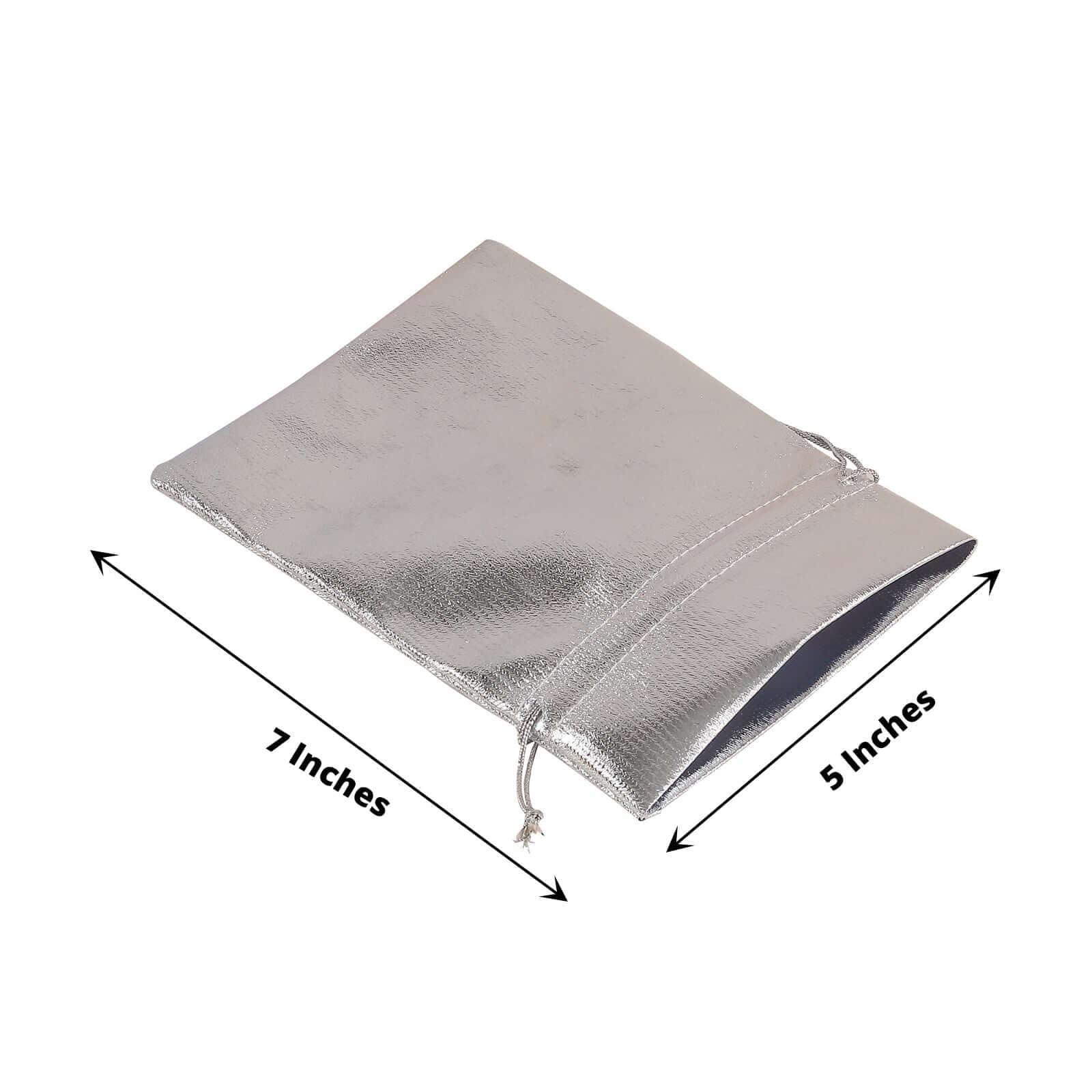 Efavormart 10 Pack Metallic Silver Lame Polyester 5