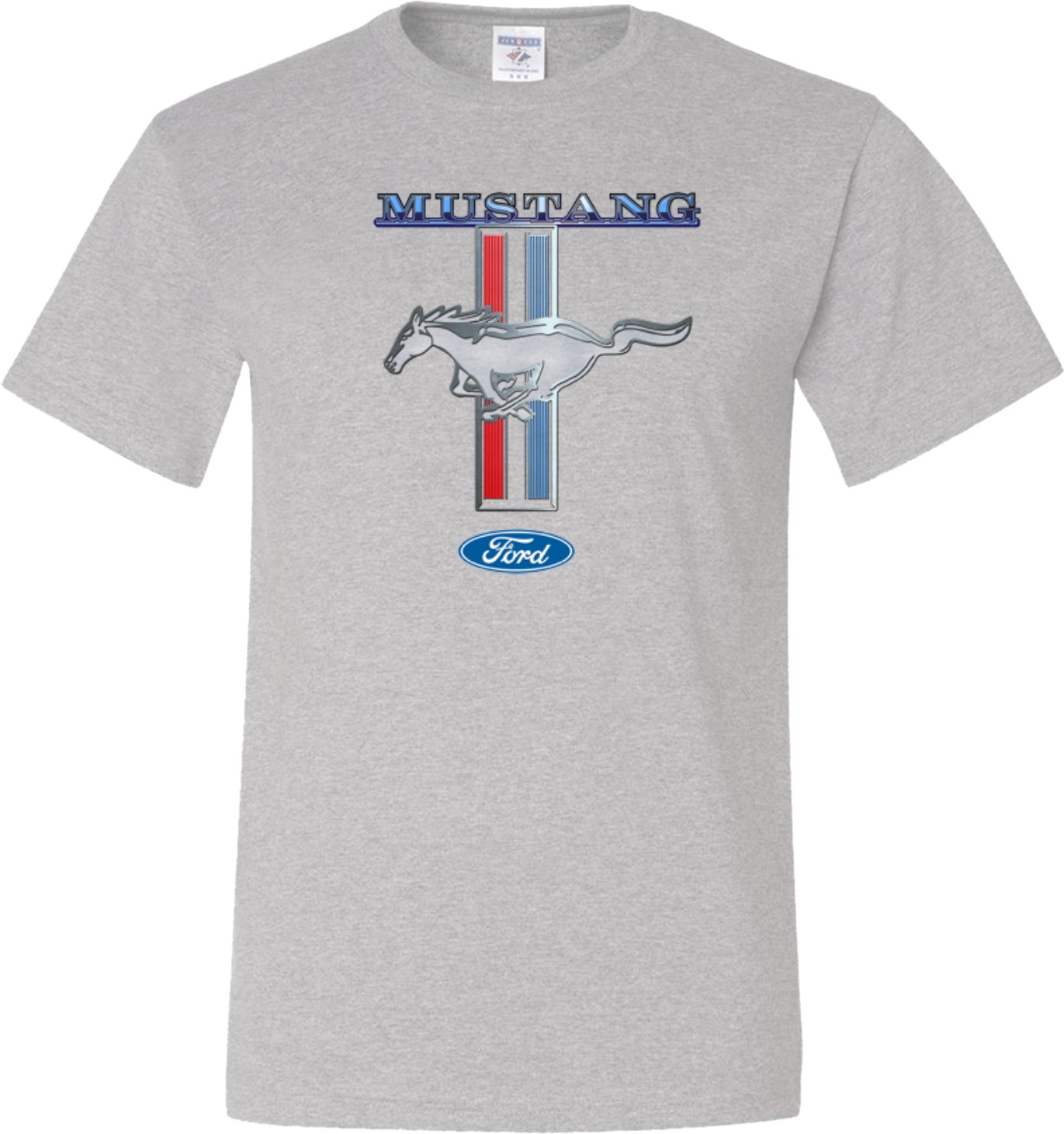 Ford Mustang Cool Graphic T-Shirt for Men - Striped Tall Tee | Vintage Muscle Car Apparel for Casual Wear & Car Enthusiasts
