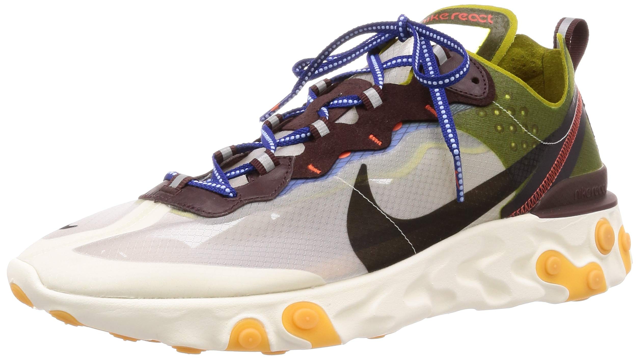 Nike React Element 87 Running Shoes for Men - Size 13 US | Moss/Black Synthetic | Lightweight Cushioned Sneakers for Jogging, Gym Workouts & Casual Wear