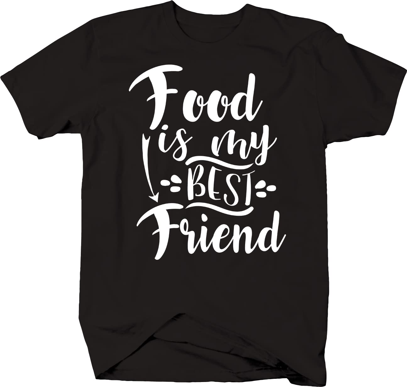 Food is My Best Friend - Hungry Comfort Hangry T-Shirt for Men - Black - Casual Wear & Gift Idea