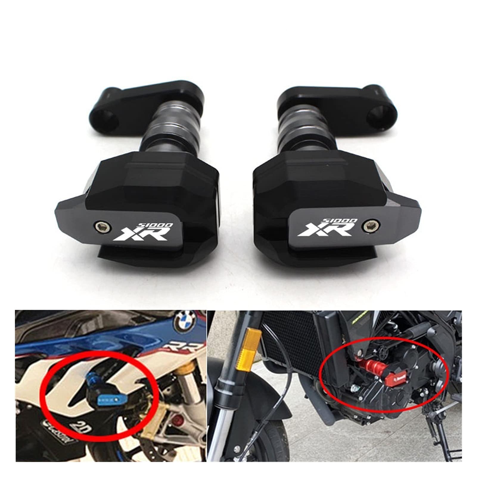 BMW S1000XR 2007-2021 Motorcycle Frame Sliders - Crash Protection Pads, Fairing Guards & Side Protectors (Red) | Anti-Drop Safety Kit for Street & Touring Rides