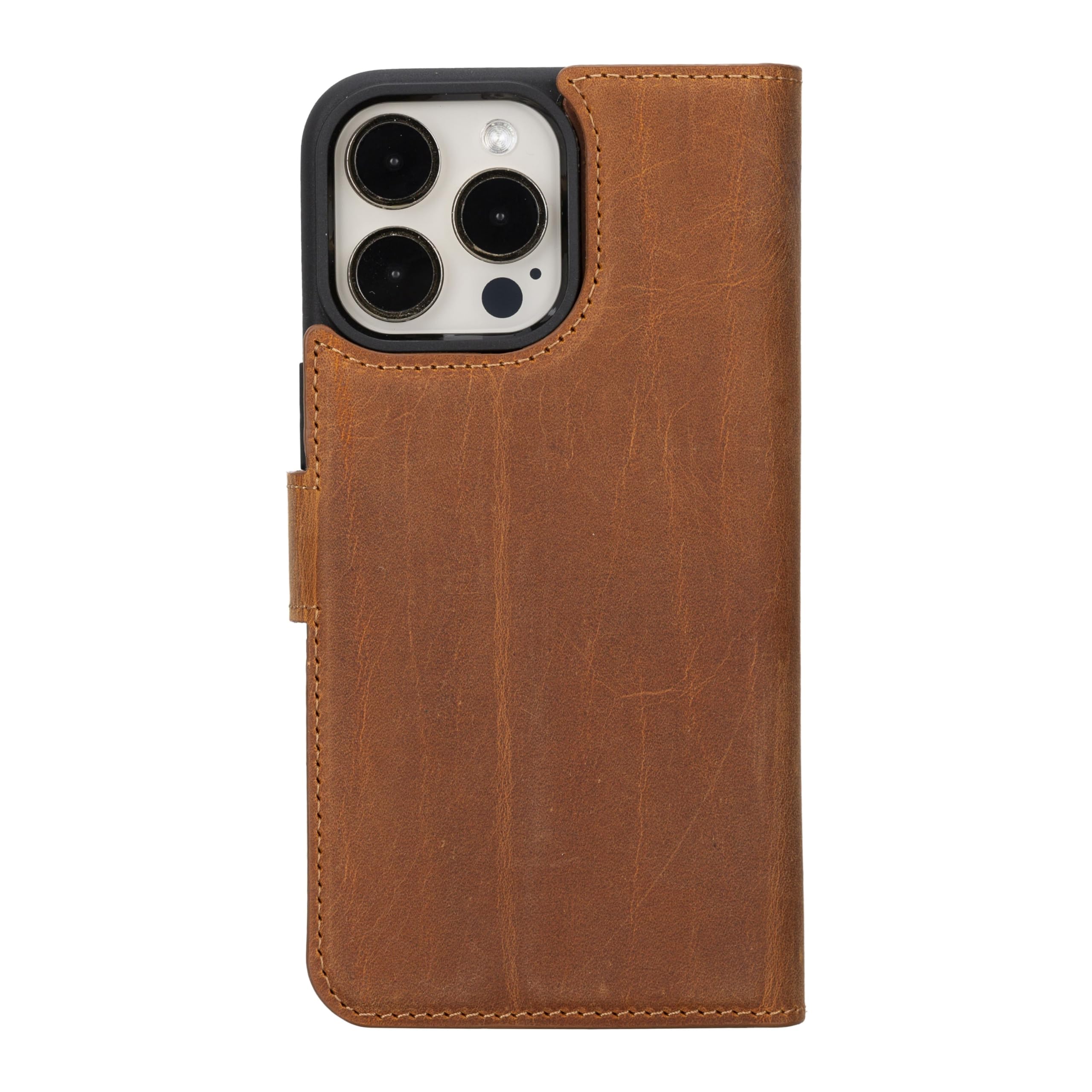 Premium Genuine Leather Magnetic Detachable Flip Case for iPhone 16 Pro Max (6.9