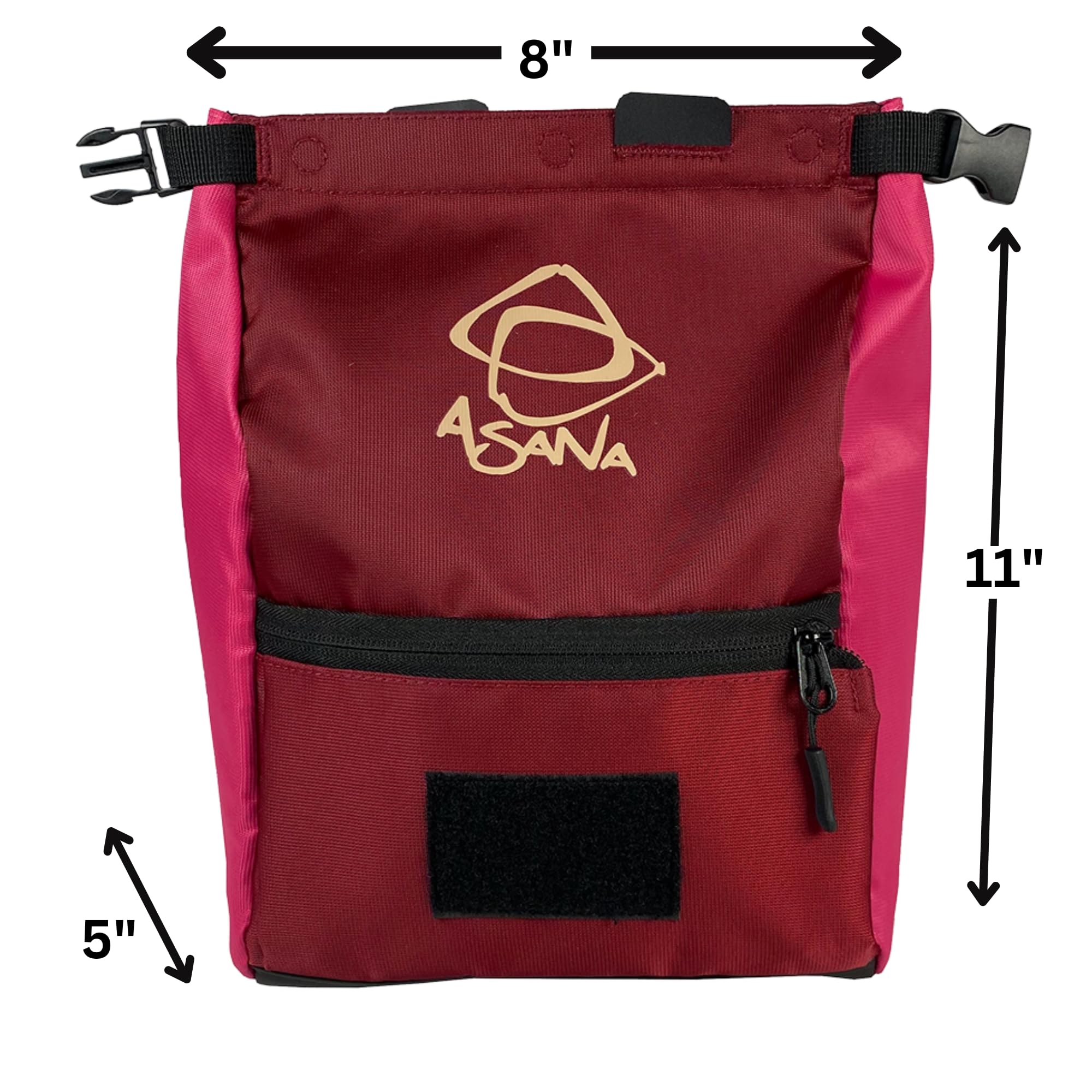 Premium Large Bouldering Chalk Pot - Asana Huckit Bucket with Open Lock Technology & Magnetic Closure | Expandable Pockets & Bamboo Chalk Brush | Ideal for Rock Climbing, Gym Training, Bouldering & Gymnastics | Perfect for Outdoor Adventures & Indoor Workouts