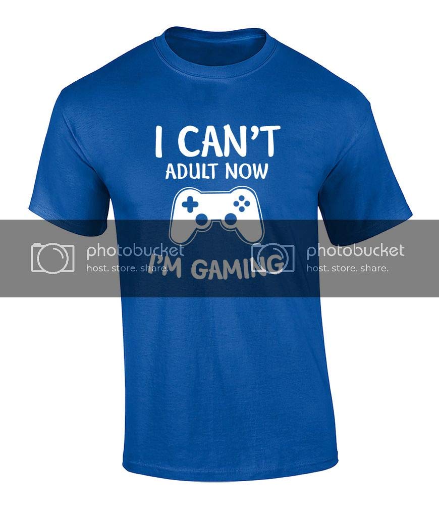 Funny 'I Can't Adult Now I'm Gaming' Graphic T-Shirt - Black Cotton Tee for Gamers & Casual Wear | Perfect for Gaming Nights, Lounge Wear & Gifts