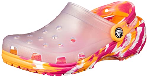 Crocs Unisex Classic Translucent Clogs for Men & Women - Comfortable Slip-On Water Shoes for Beach, Pool, Garden & Casual Wear