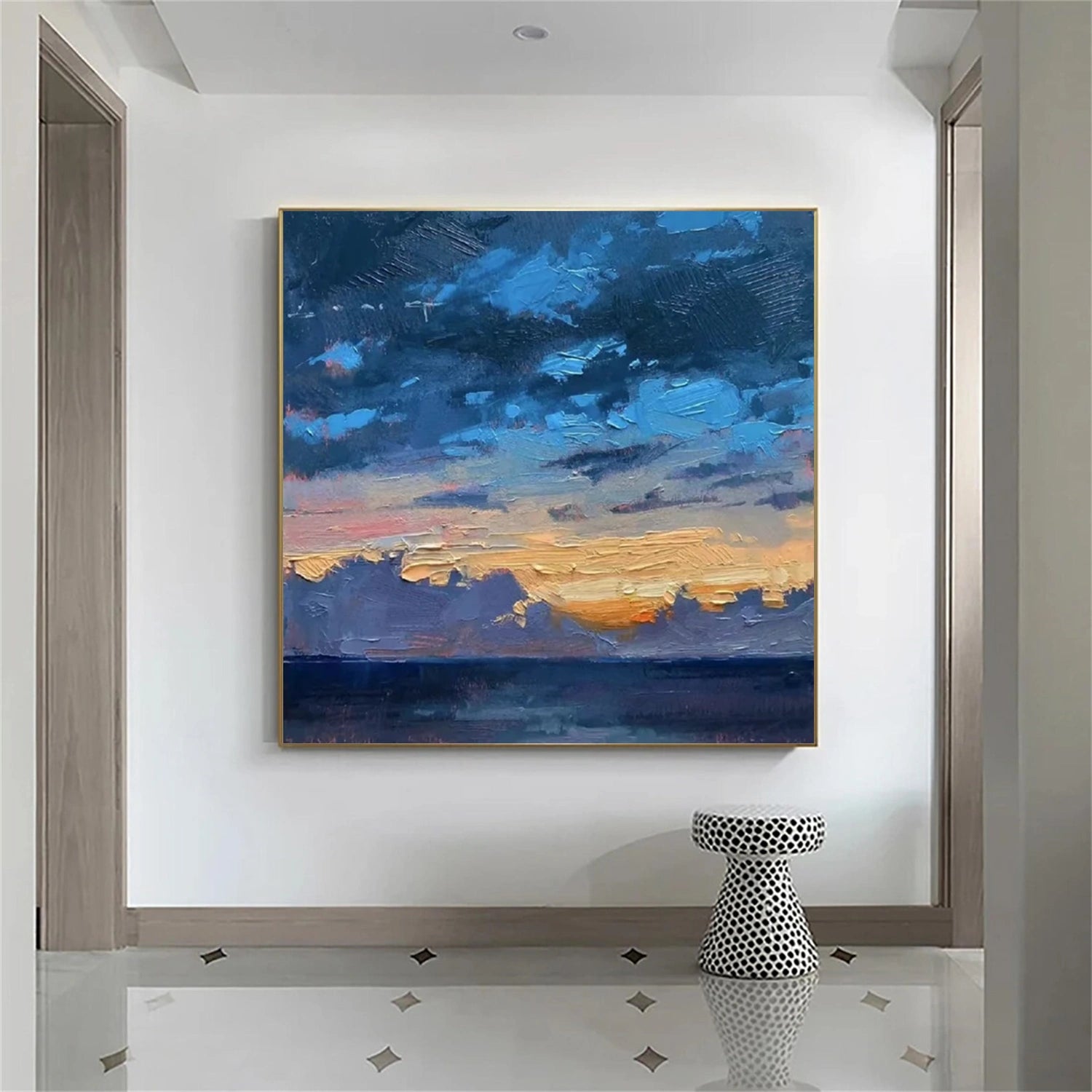 Abstract Wall Art #AB 470 - Modern Canvas Painting for Living Room, Bedroom & Office Decor - Handmade Contemporary Home Decoration