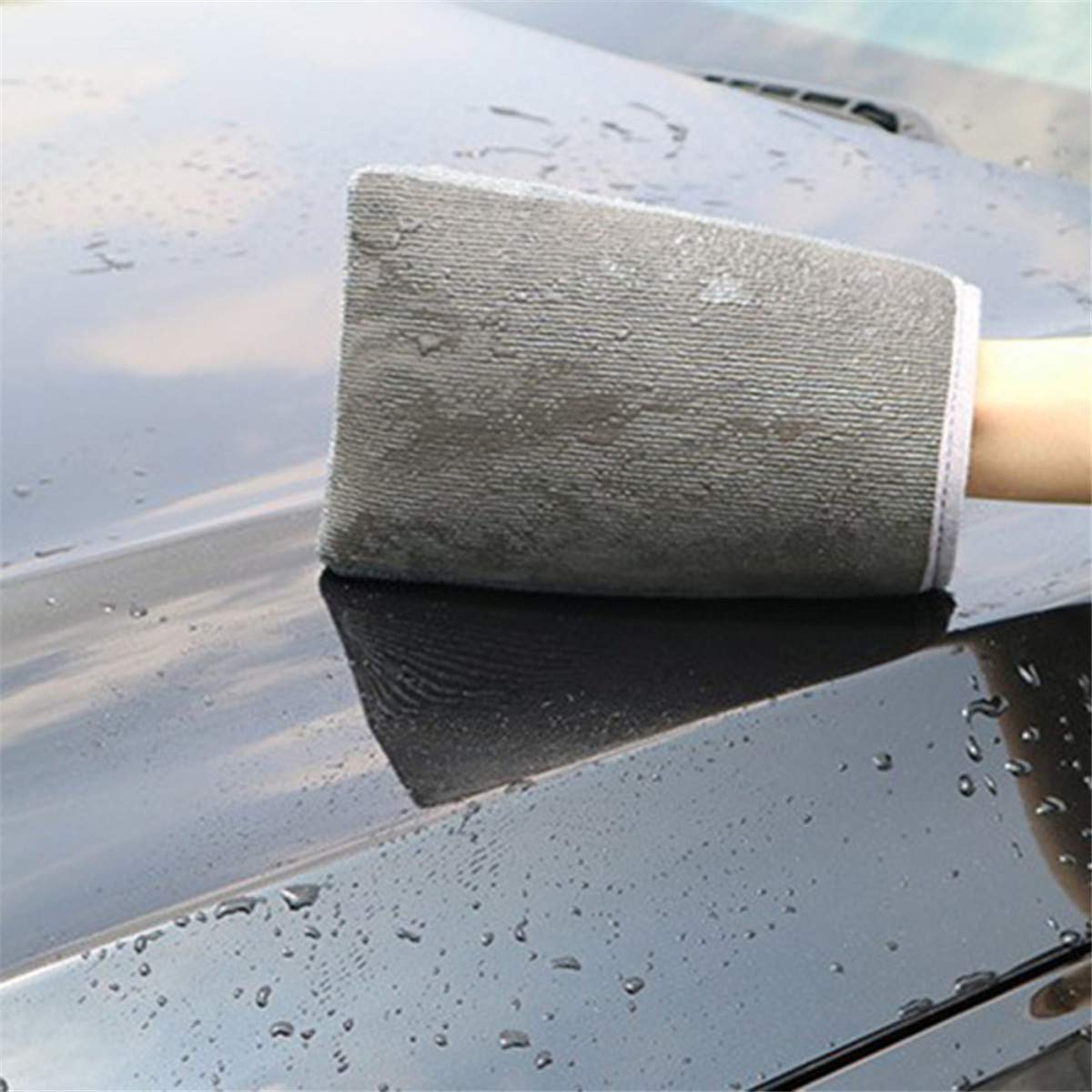 Winwinfly 1 Pack Auto Detailing Clay Bar Kit - Magic Car Wash Clay Bar with Microfiber Mitt & Cleaning Towel (Gray) - Perfect for Car Detailing, Paint Correction & Removing Contaminants