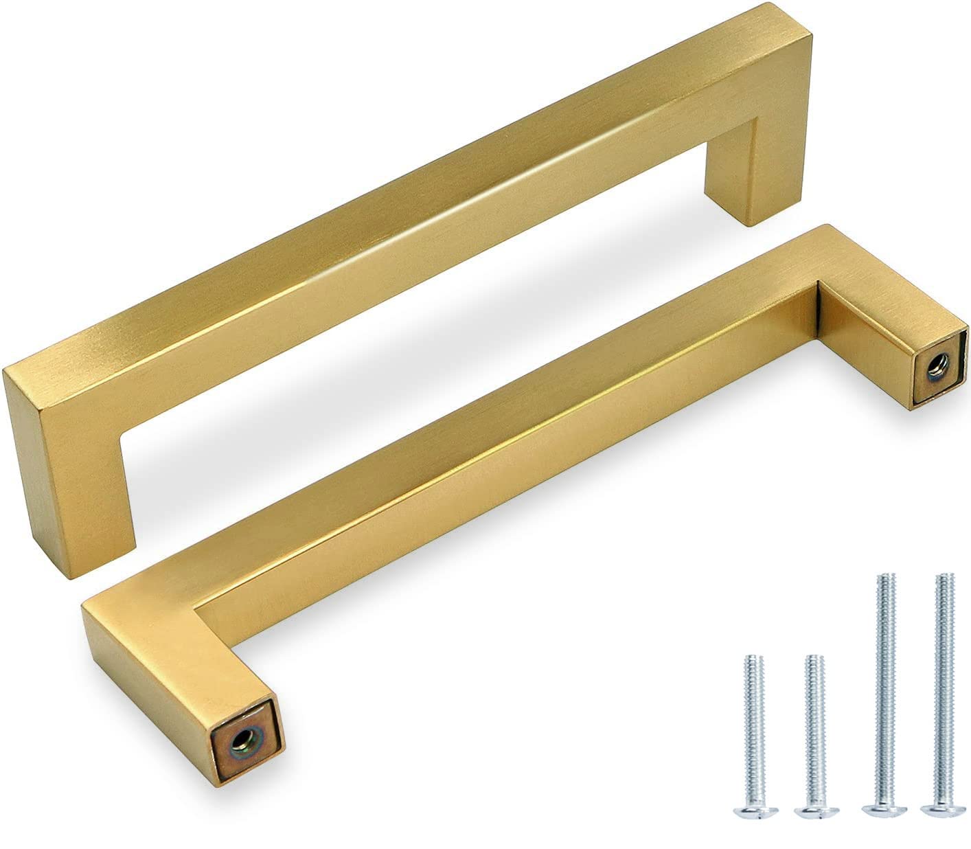 50 Pack Brushed Brass Cabinet Pulls - Gold Kitchen Cabinet Handles & Drawer Pulls - 3-3/4 Inch Hole Spacing - Perfect for Dressers, Cabinets & Furniture Upgrades (OCQ)