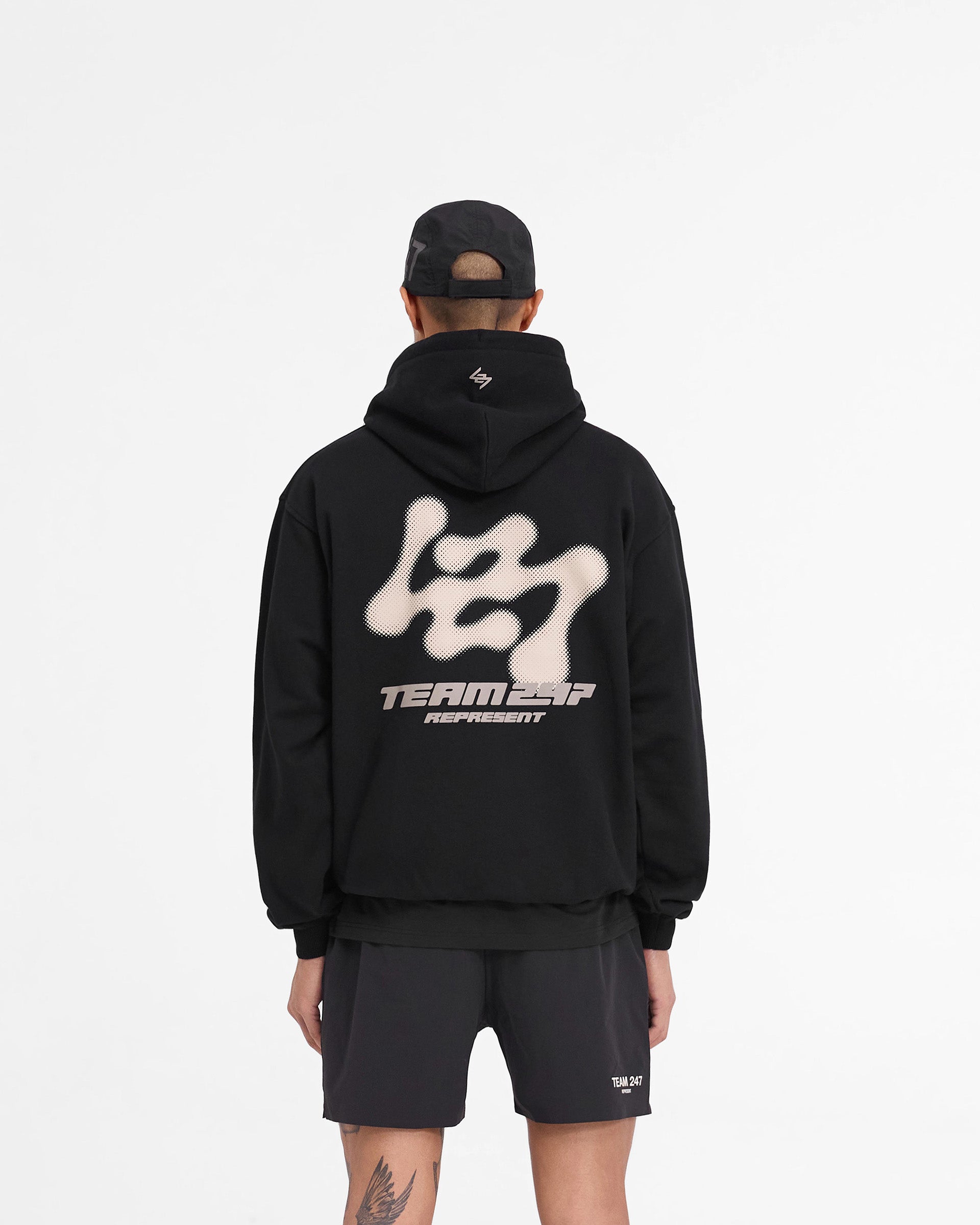 247 Future Terrains Oversized Hoodie for Men & Women - Black | Streetwear Fashion, Loungewear, Casual Comfort | Perfect for Urban Outfits & Relaxing at Home